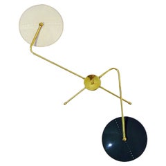 Stilnovo Style Wall Light, Brass and Lacquered Aluminum