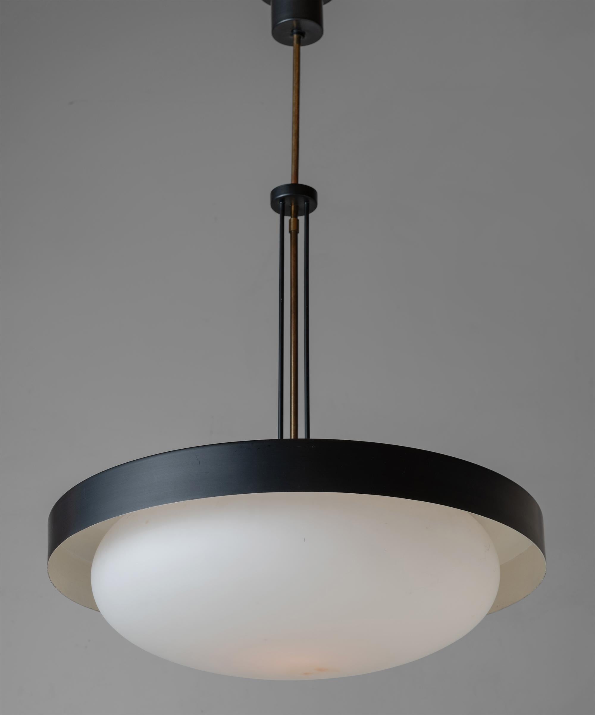 Mid-Century Modern Stilnovo Suspension Lamp, Italy, 1950