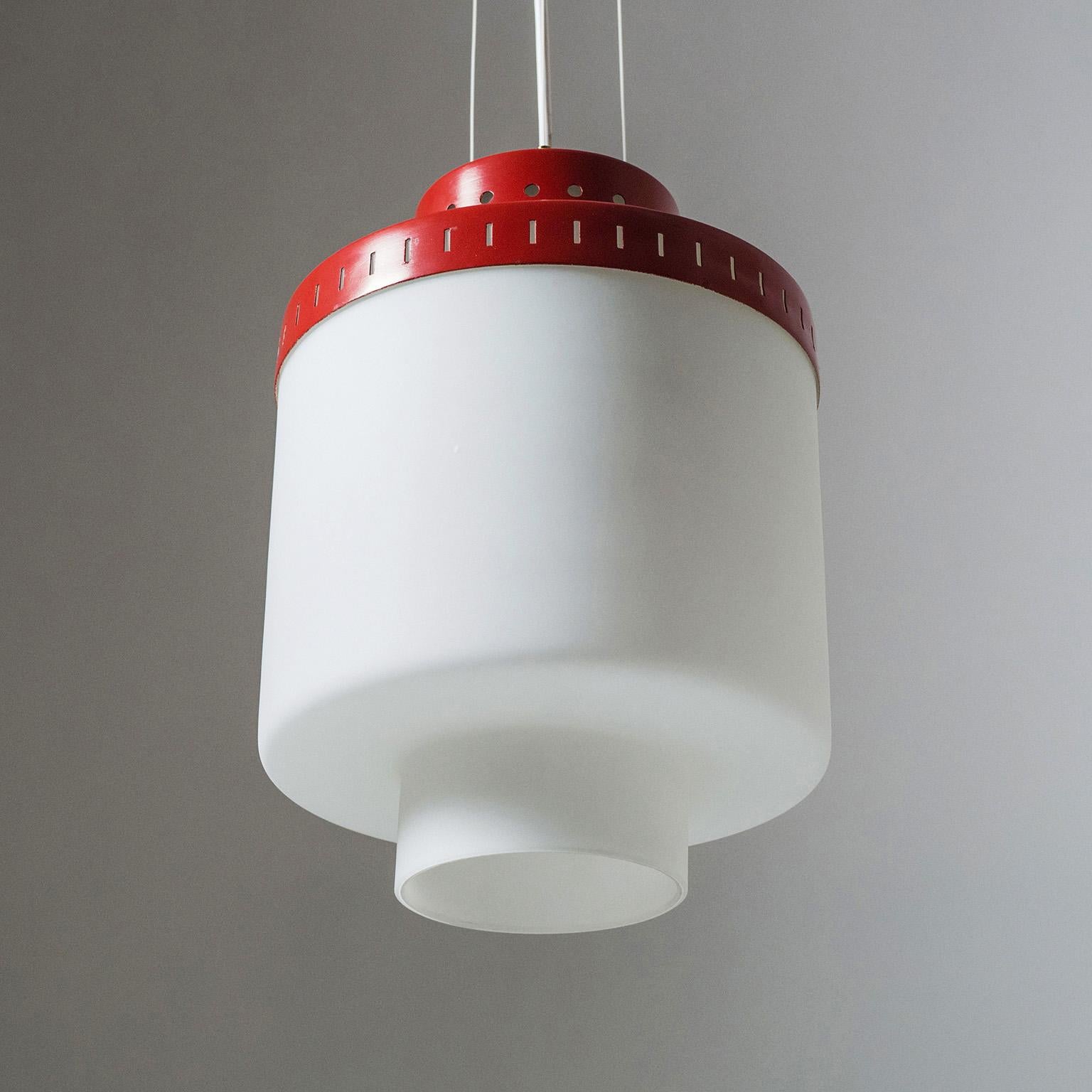 Aluminum Stilnovo Suspension Light, 1950s For Sale