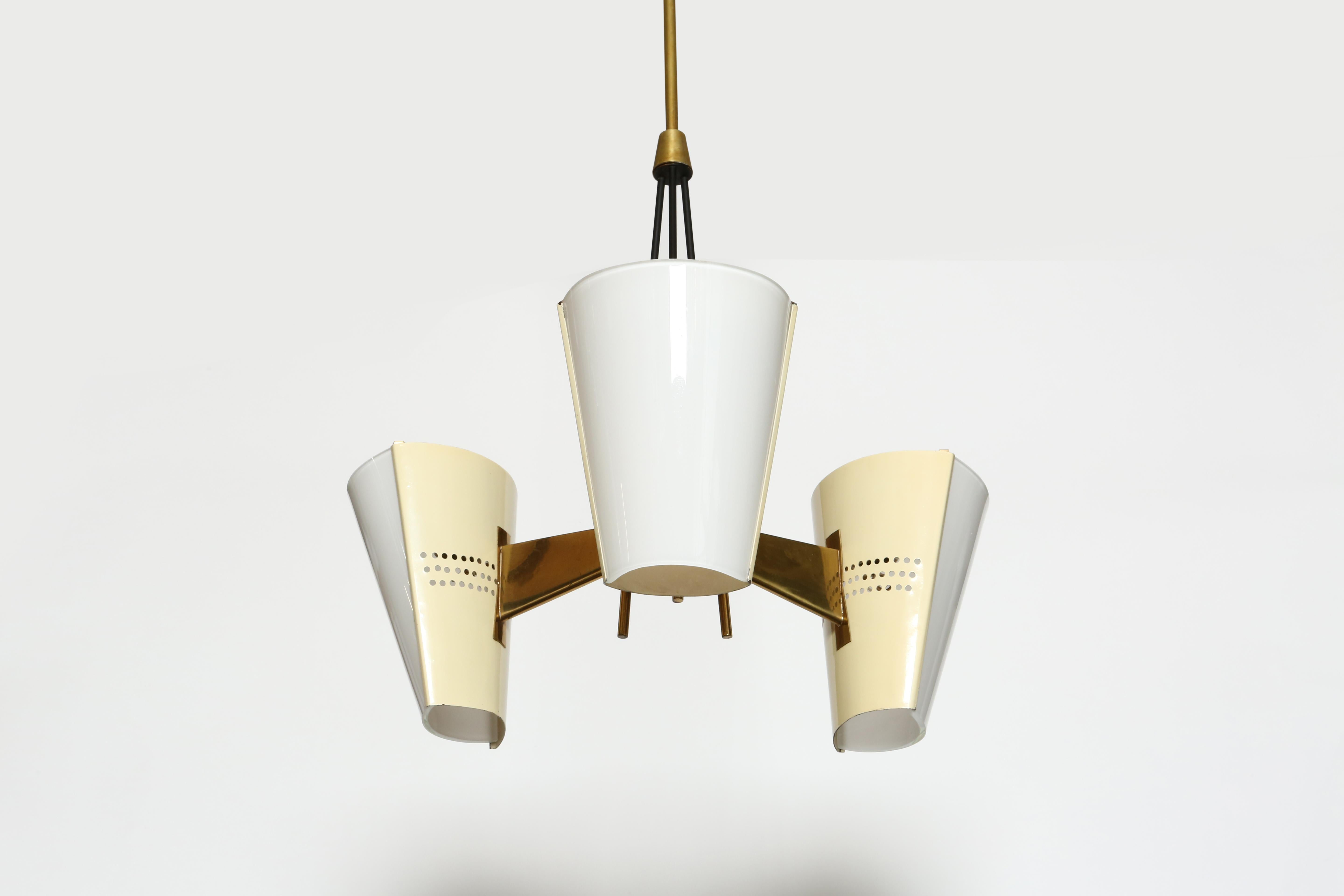 Mid-Century Modern Stilnovo Suspension Light, circa 1950s For Sale