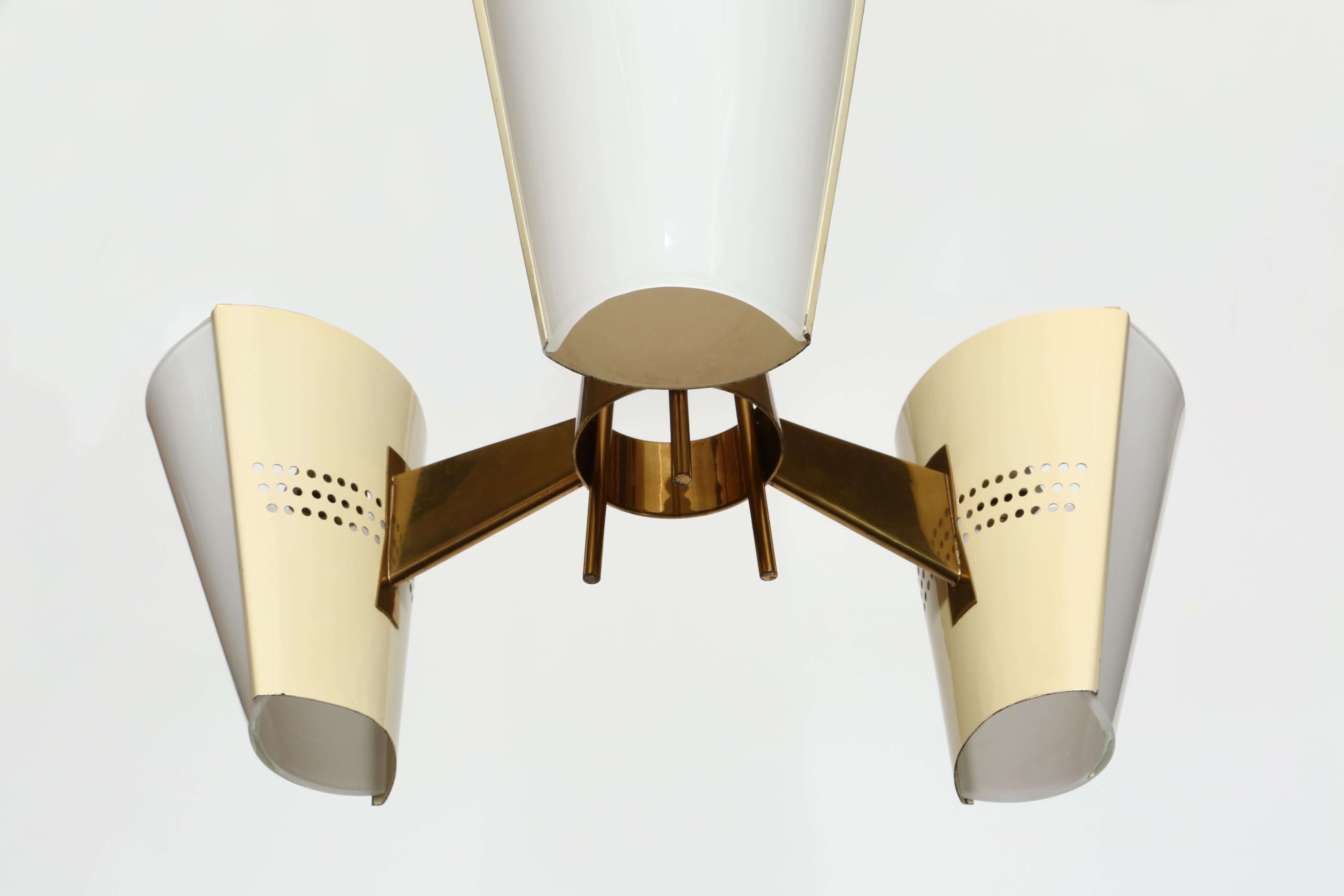 Italian Stilnovo Suspension Light, circa 1950s For Sale