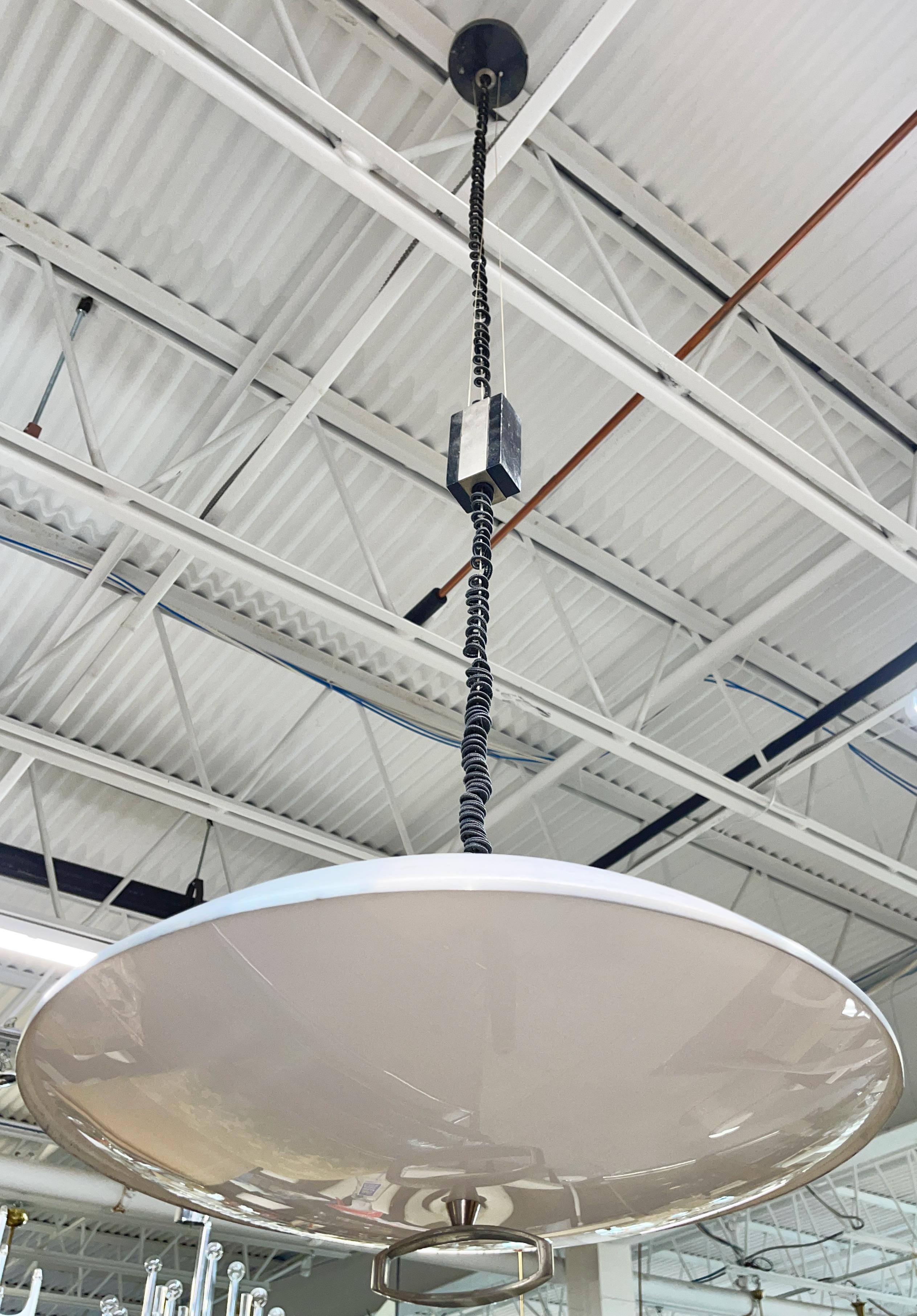 Mid-20th Century Stilnovo Height Adjustable UFO Suspension Pendant 'Sgned' For Sale