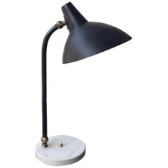 Stilnovo Table Lamp Adjustable Brass Metal Marbre 1950 Italy