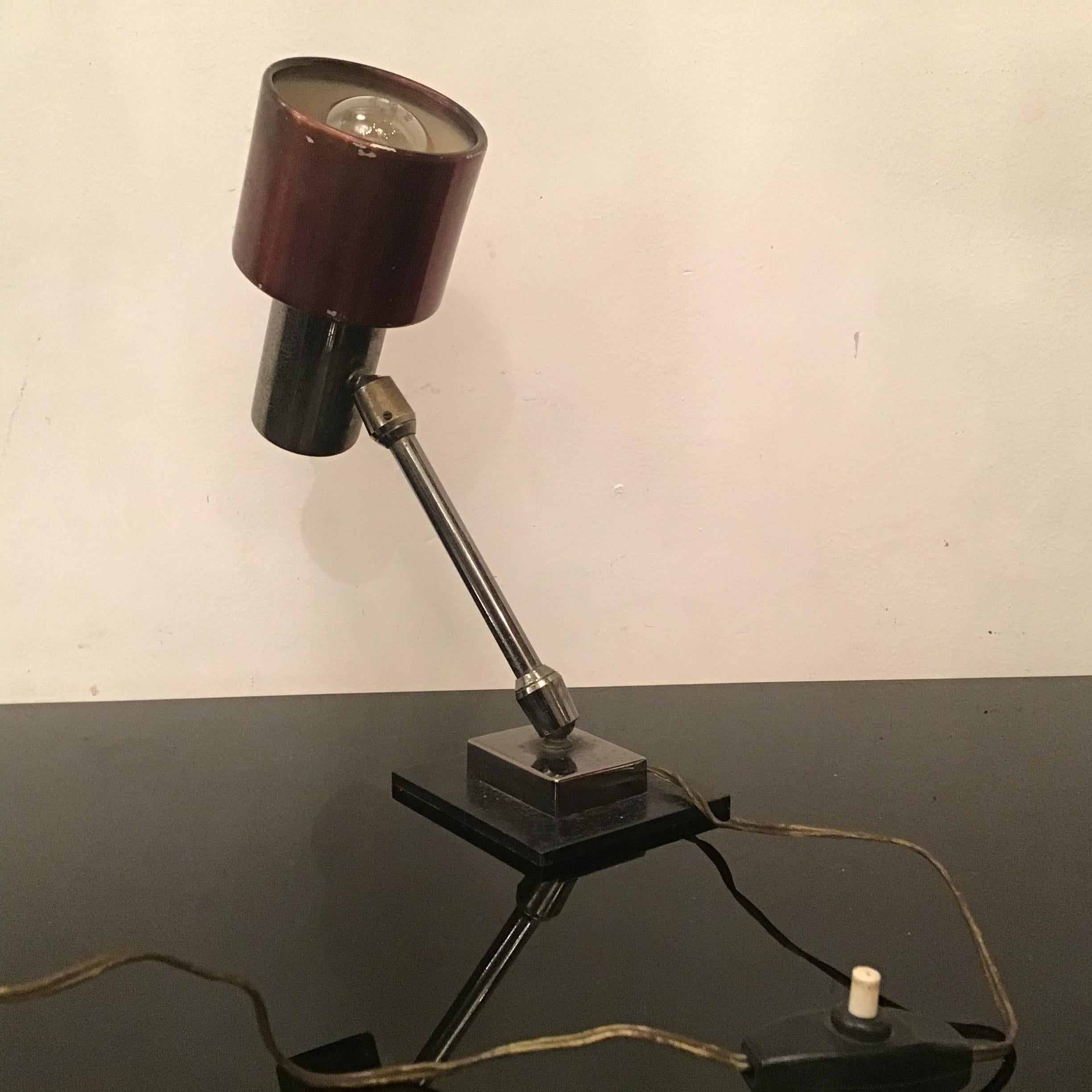 Stilnovo Table Lamp Adjustable Metal Crome Metal 1950 Italy In Good Condition For Sale In Milano, IT