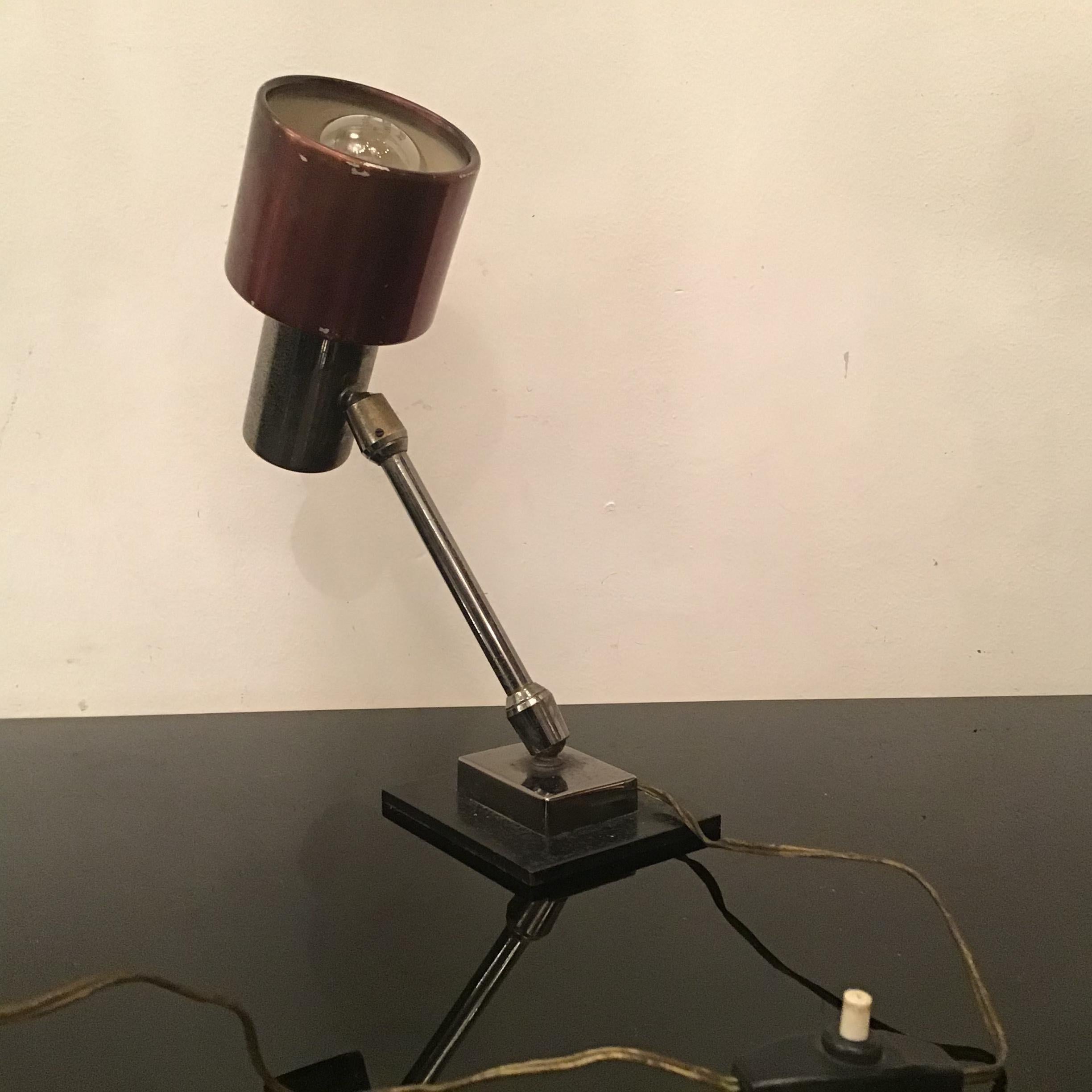 Métal Stilnovo lampe de bureau rglable en mtal crme, Italie, 1950 en vente