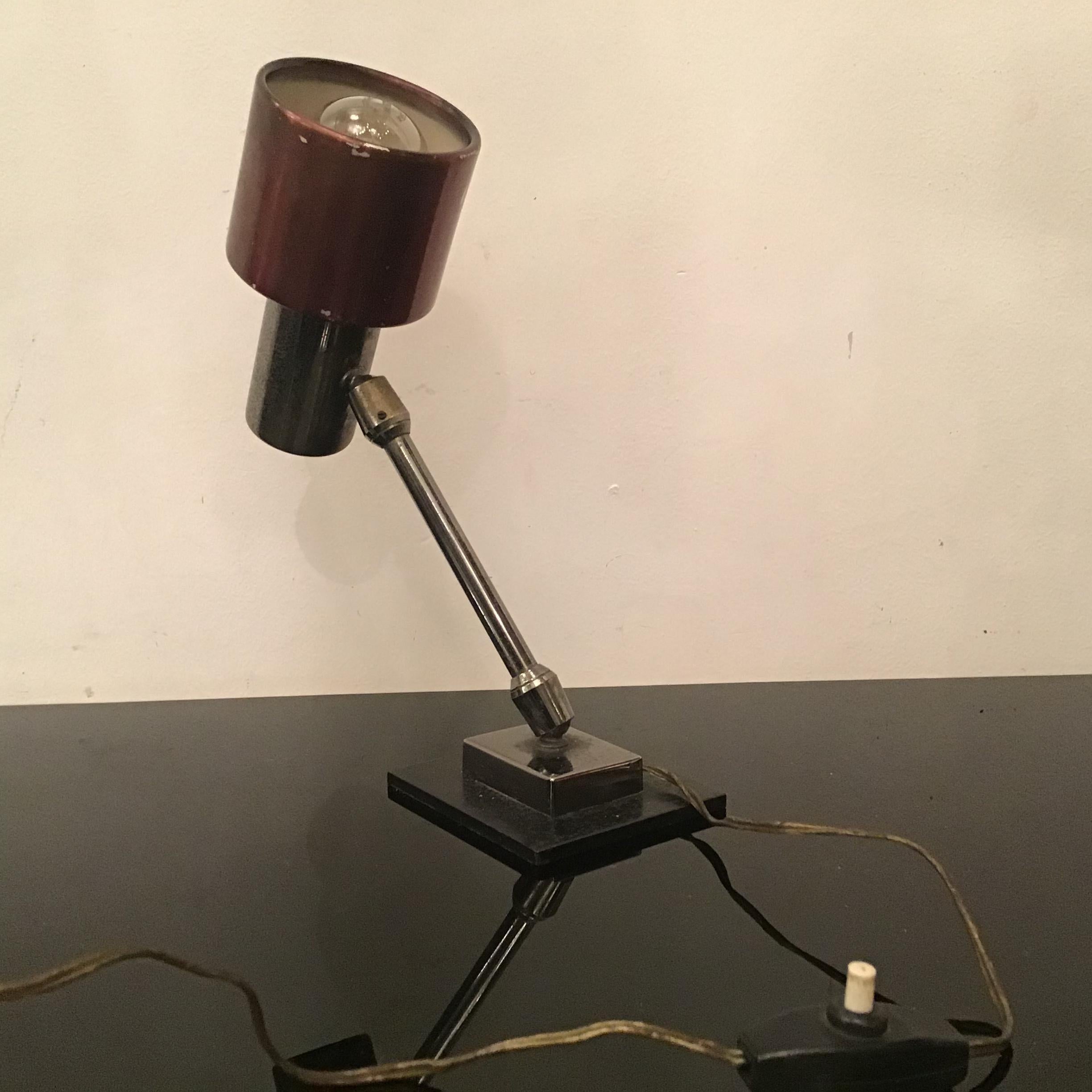 Stilnovo Lámpara de Sobremesa Regulable Metal Cromo 1950 Italia en venta 2