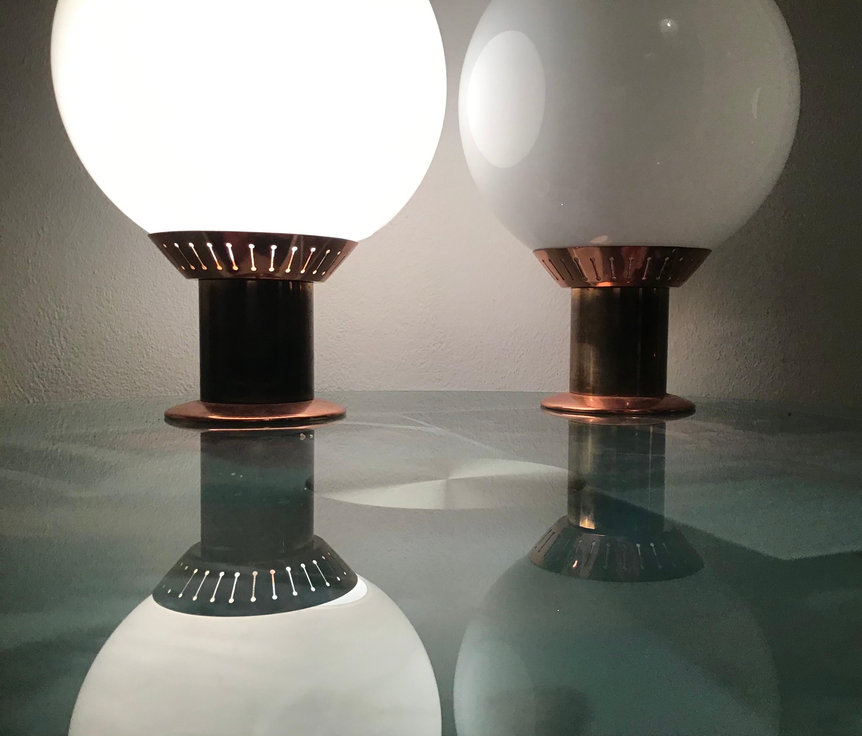Stilnovo Table Lamp Brass Glass, 1950, Italy 13