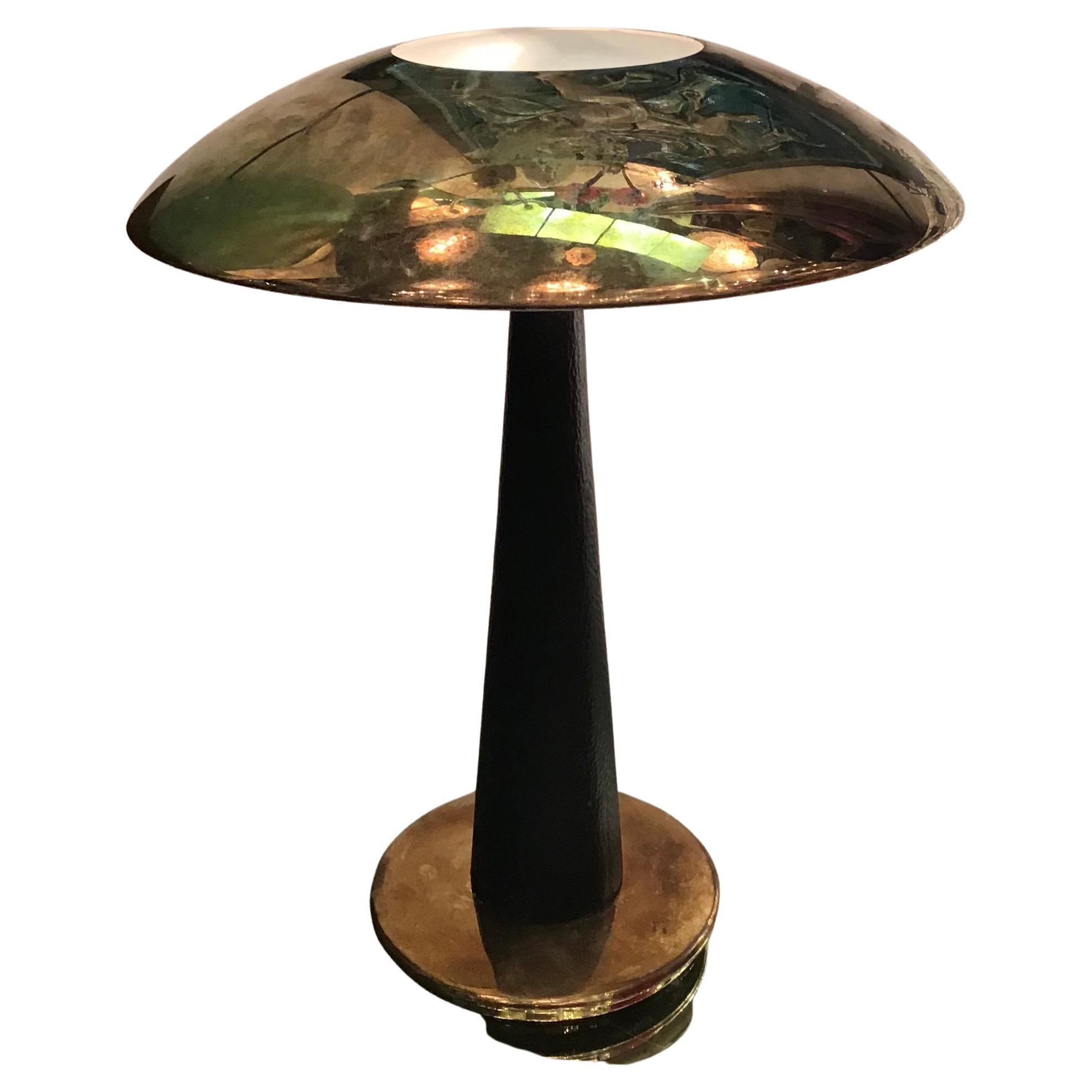 Stilnovo Table Lamp Brass Glass Skin 1950 Italy 
