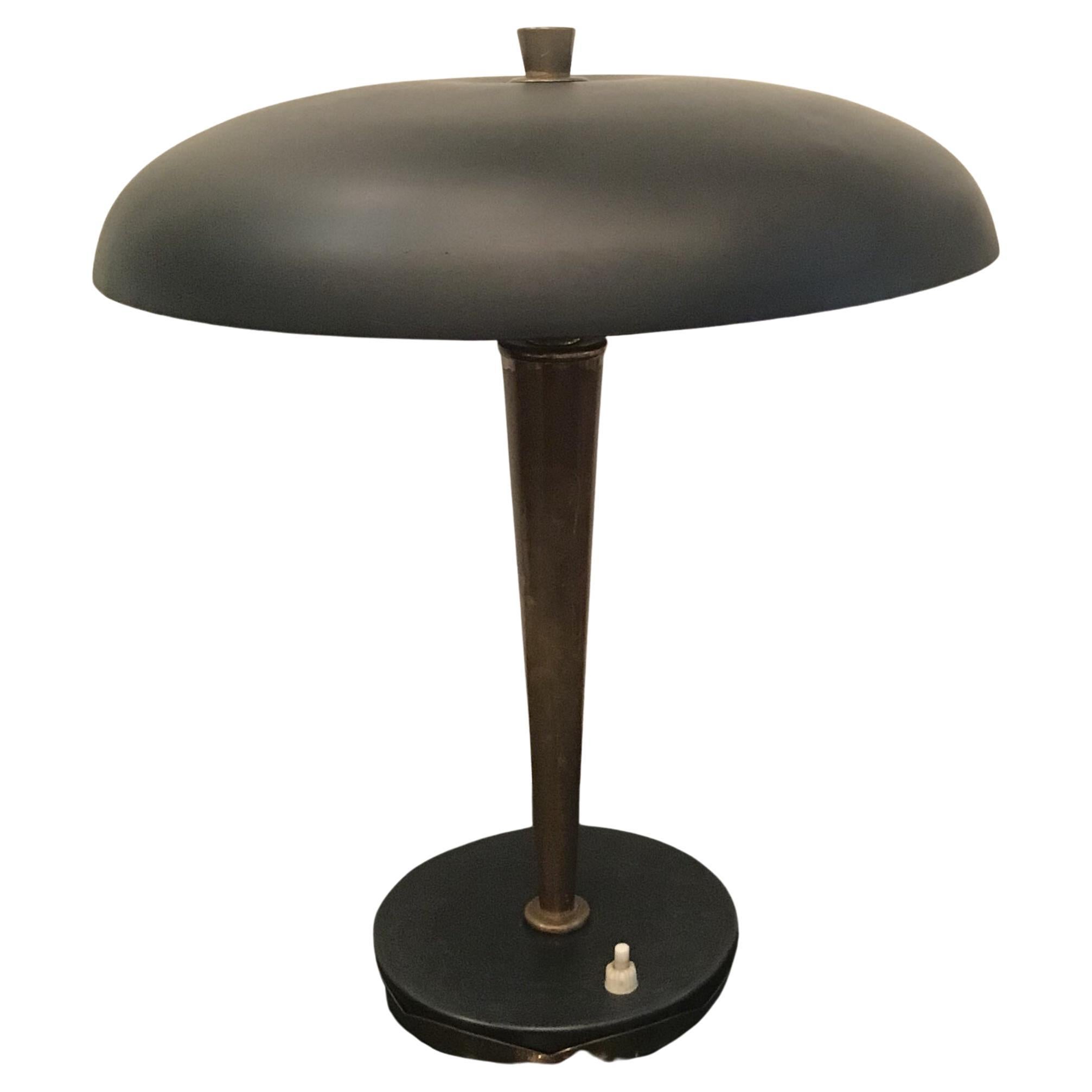 Lampe de bureau Stilnovo en laiton et métal, Italie, 1950