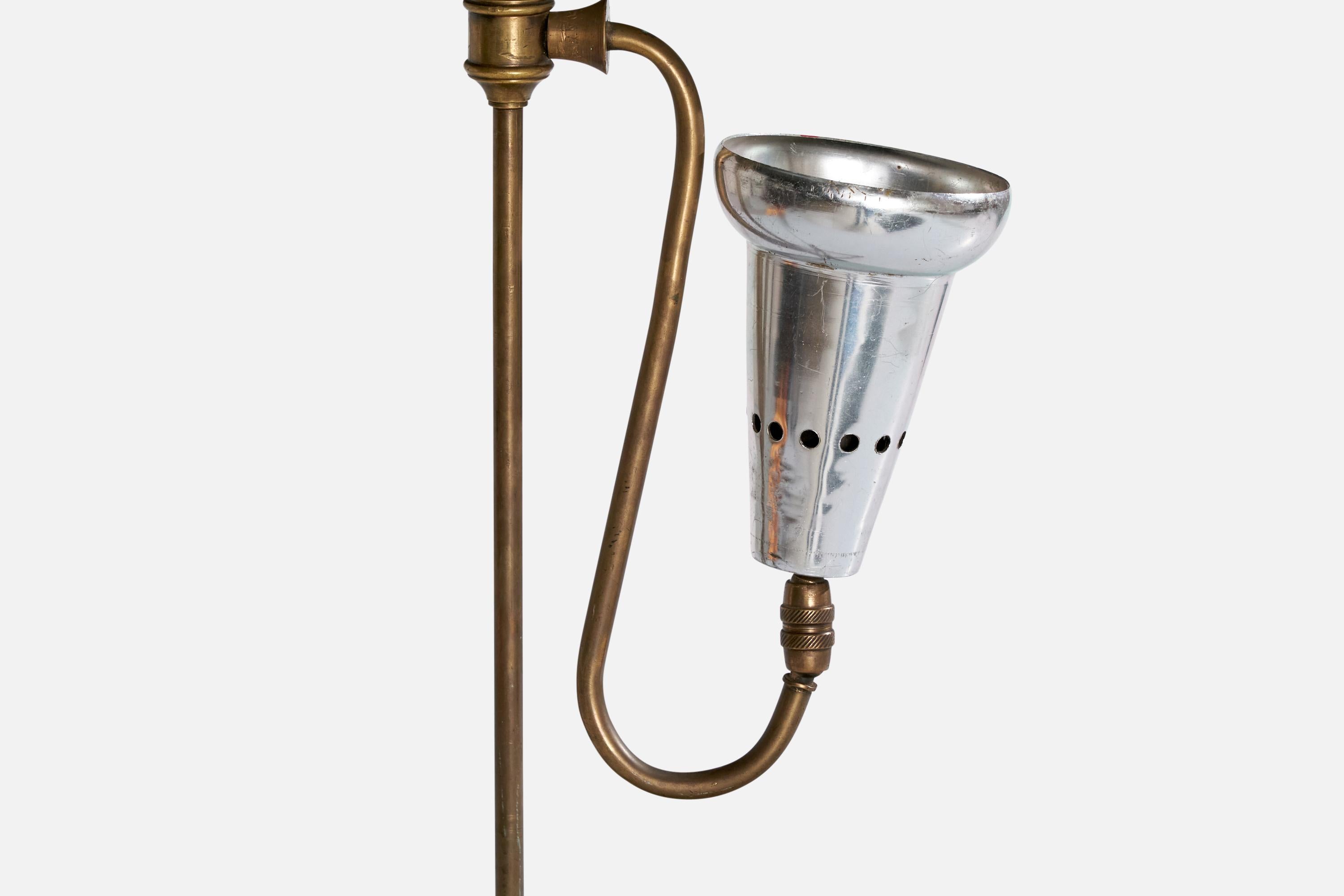 Stilnovo, Lampada da tavolo, Ottone, metallo, alluminio, Italia, anni '60 in vendita 7