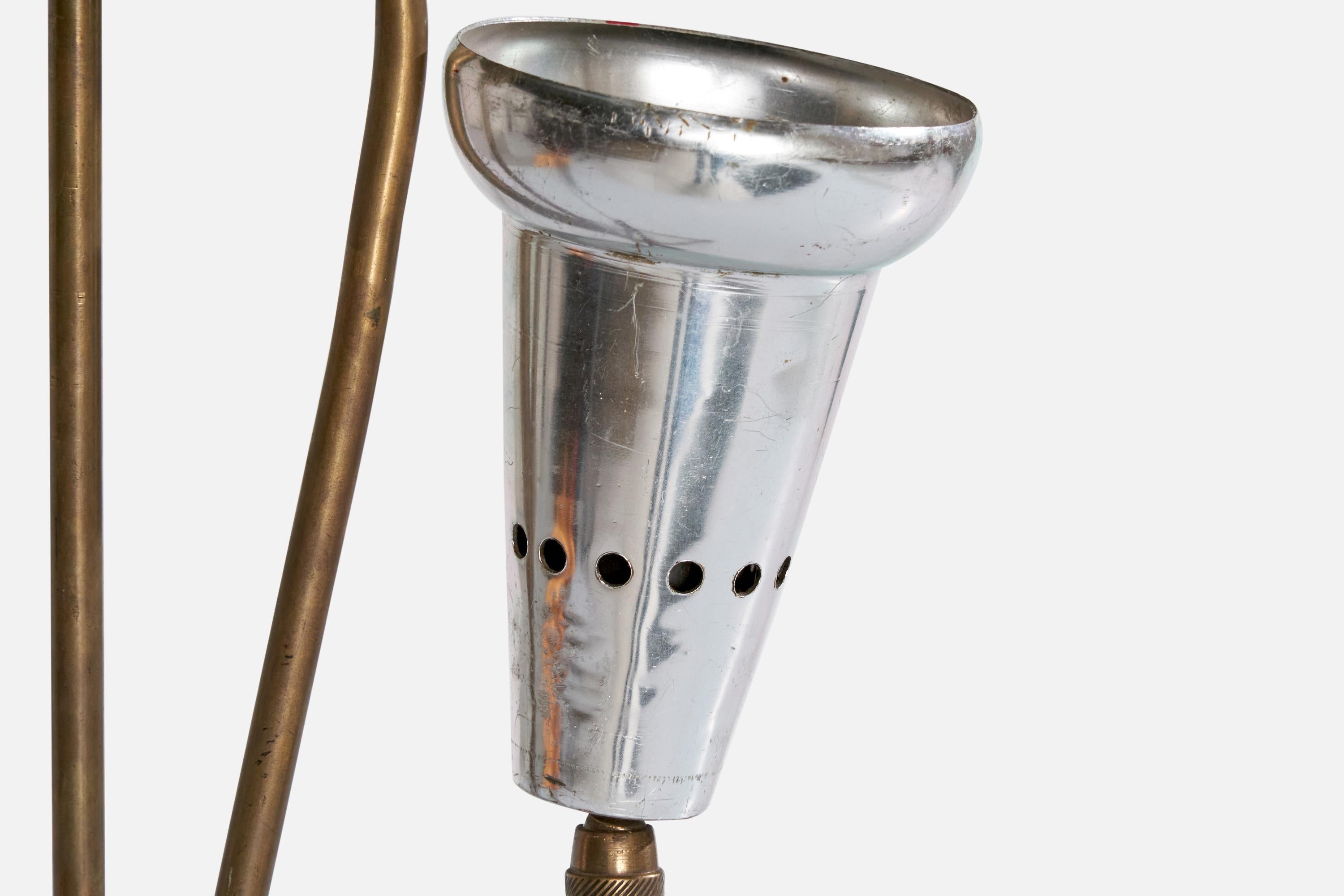 Stilnovo, Lampada da tavolo, Ottone, metallo, alluminio, Italia, anni '60 in vendita 8