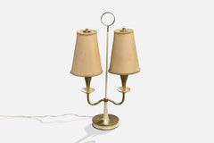 Stilnovo, Table Lamp, Brass, Metal, Parchment, Italy, 1950s