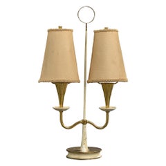 Stilnovo, Table Lamp, Brass, Metal, Parchment, Italy, 1950s