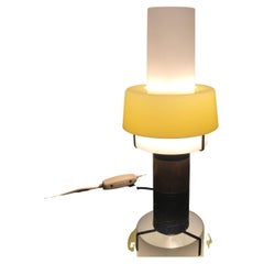 Stilnovo Table Lamp Brass Opaline Glass Plexiglas 1950s Italy 