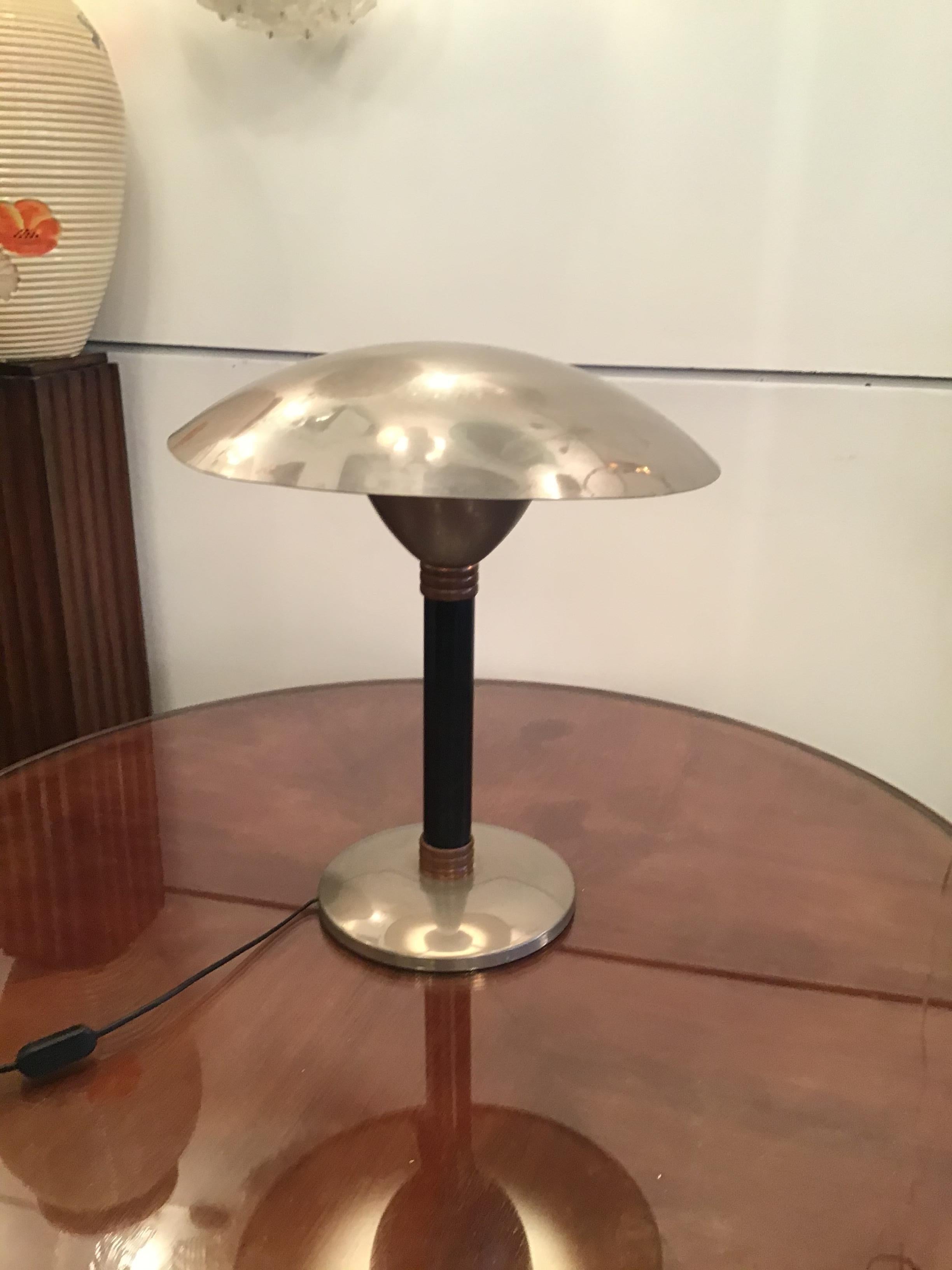 Stilnovo Style Table Lamp Chromed Metal and Copper, 1960, Italy For Sale 4