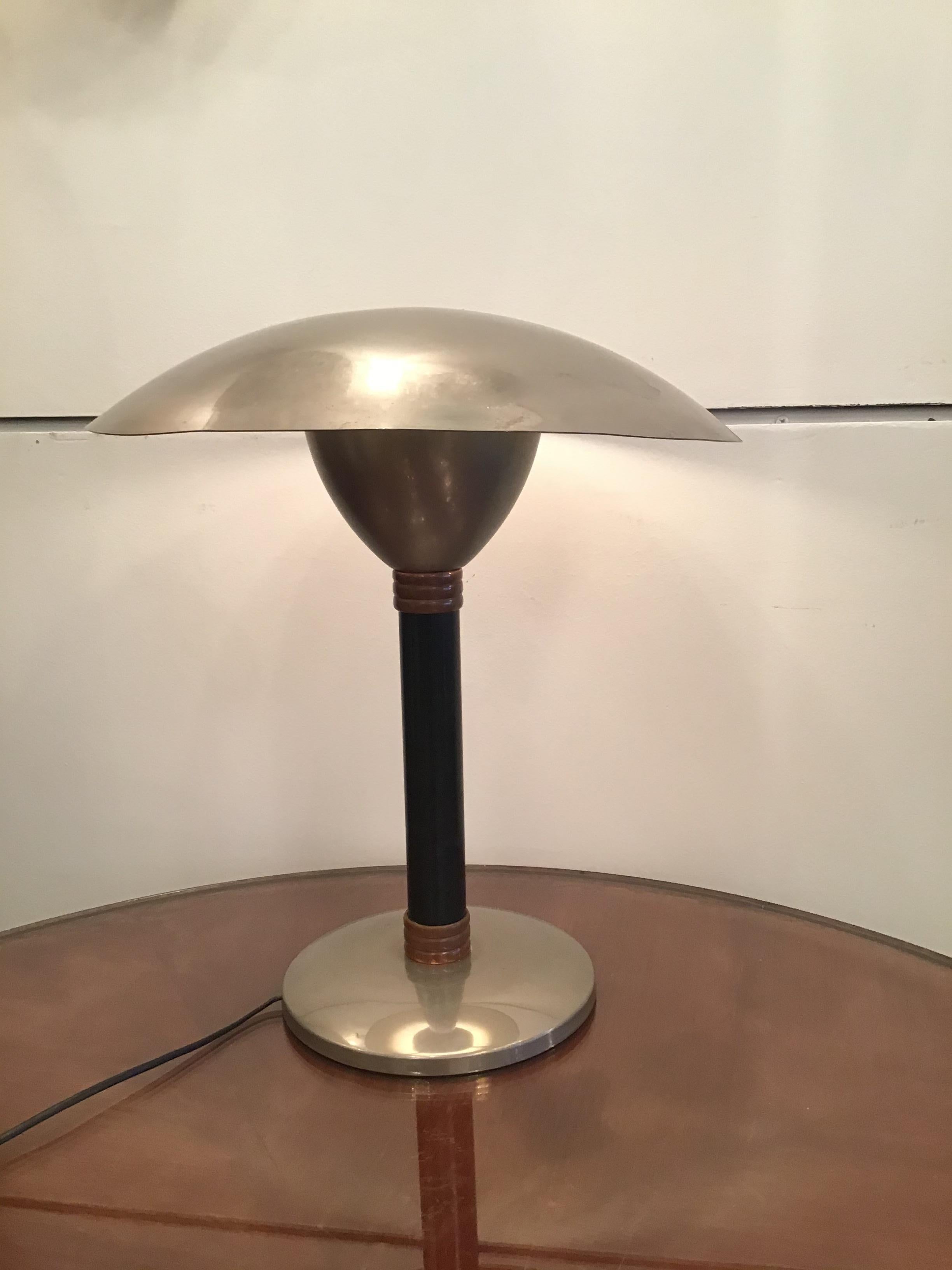 Stilnovo Style Table Lamp Chromed Metal and Copper, 1960, Italy For Sale 1