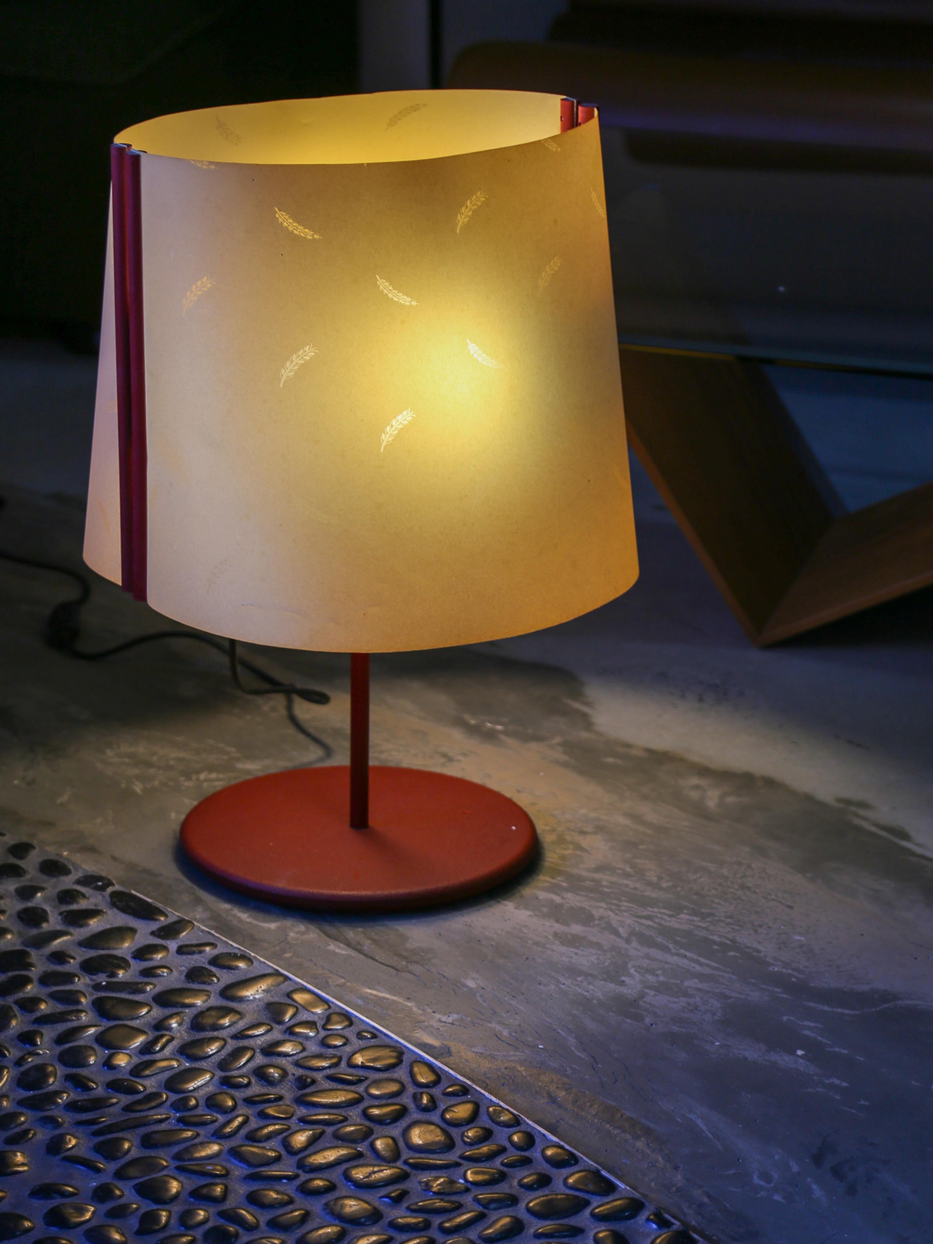 Post-Modern Stilnovo Table Lamp in Metal & Parchment Paper For Sale