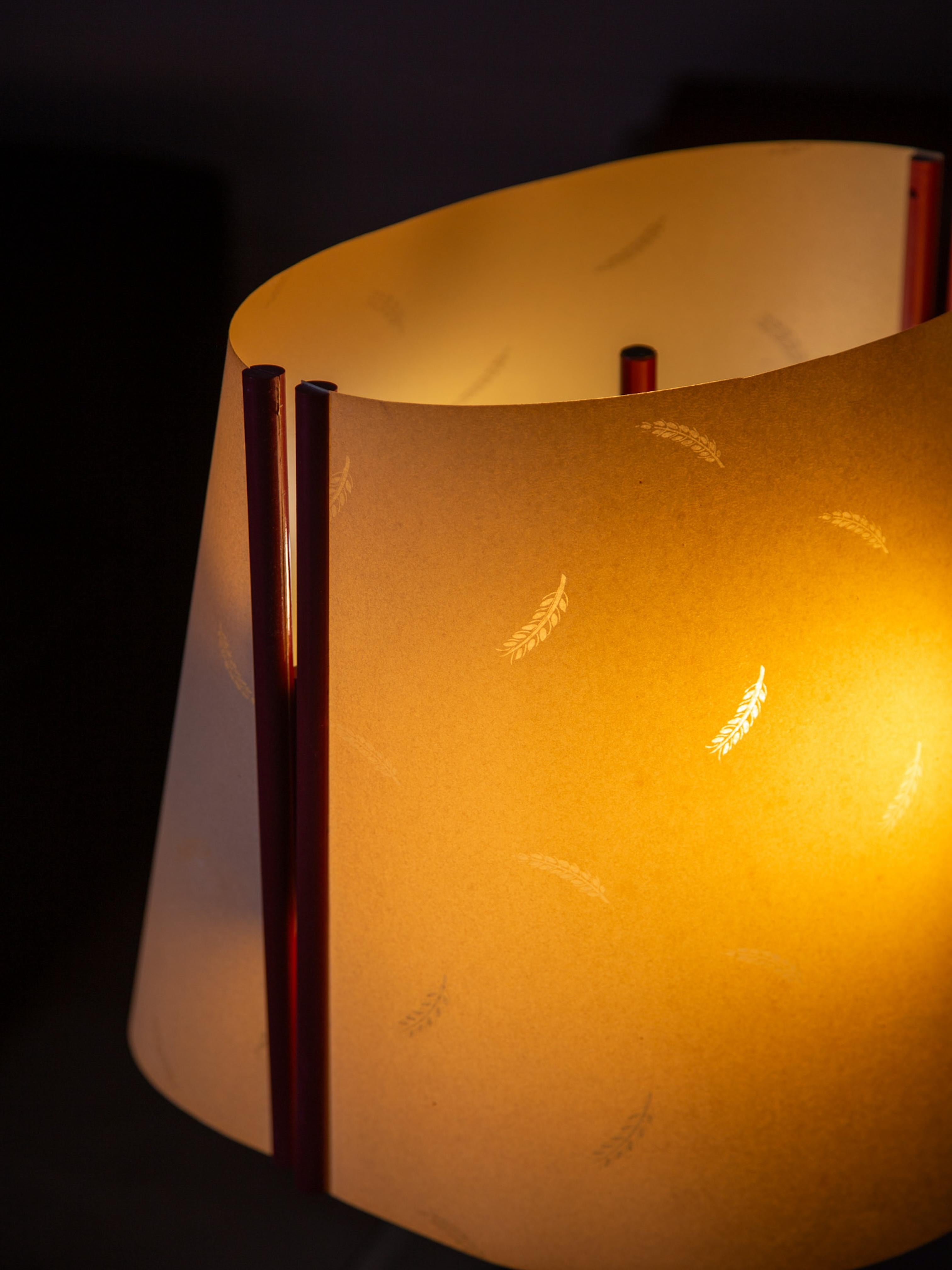 Italian Stilnovo Table Lamp in Metal & Parchment Paper For Sale