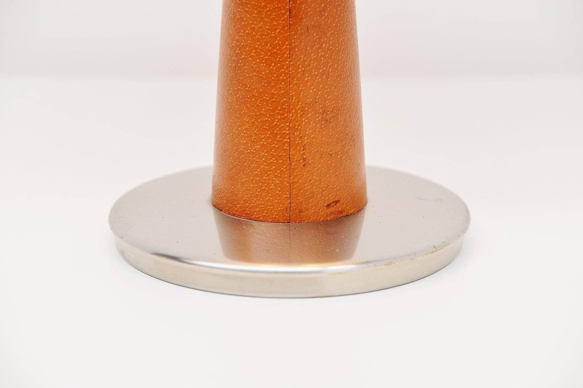 Mid-Century moderno Lampada da tavolo in pelle Stilnovo Modello 8041, Italia, 1960