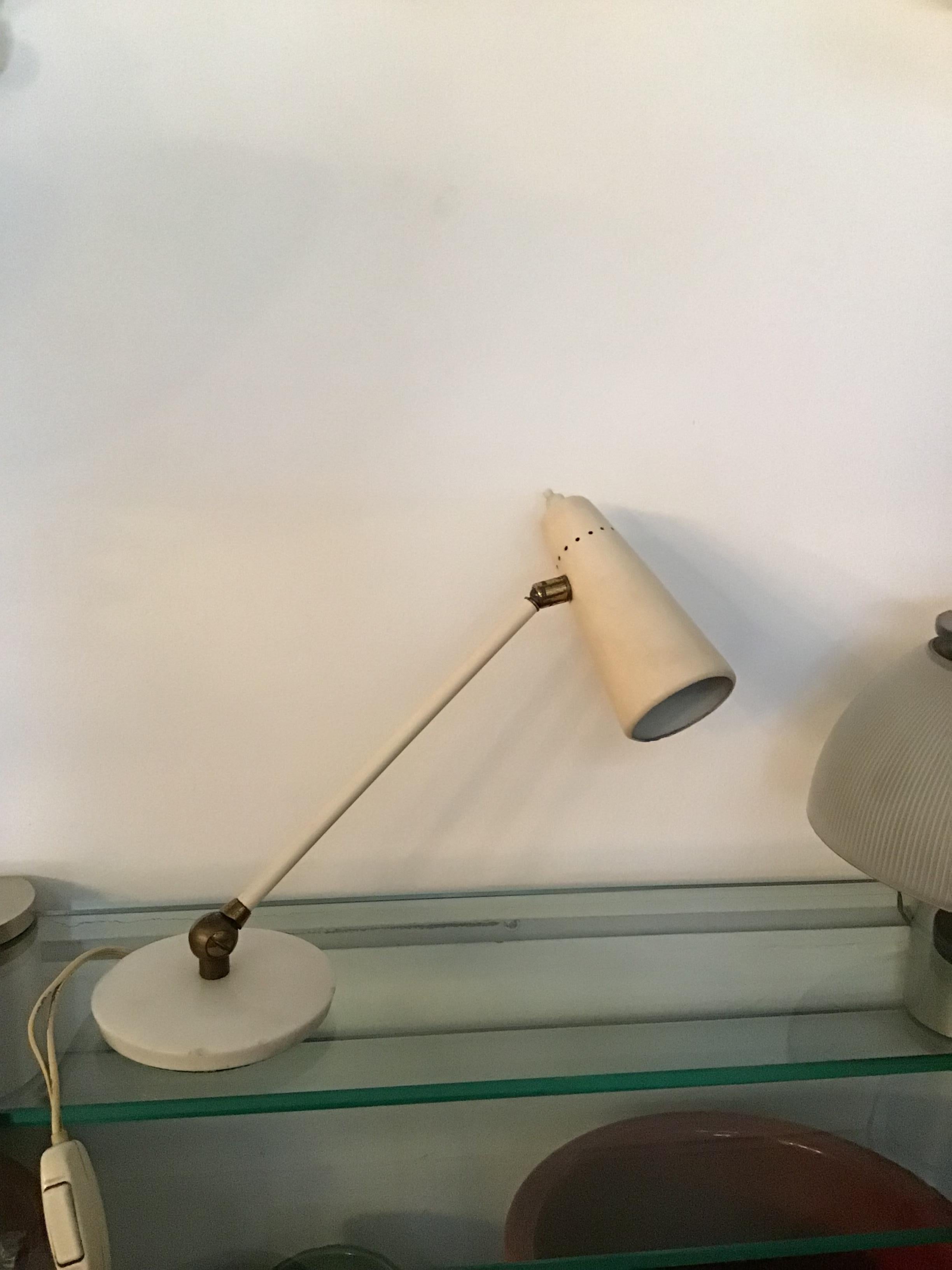 Lampe de table de style Stilnovo Marbre Laiton Métal 1950 Italie en vente 5