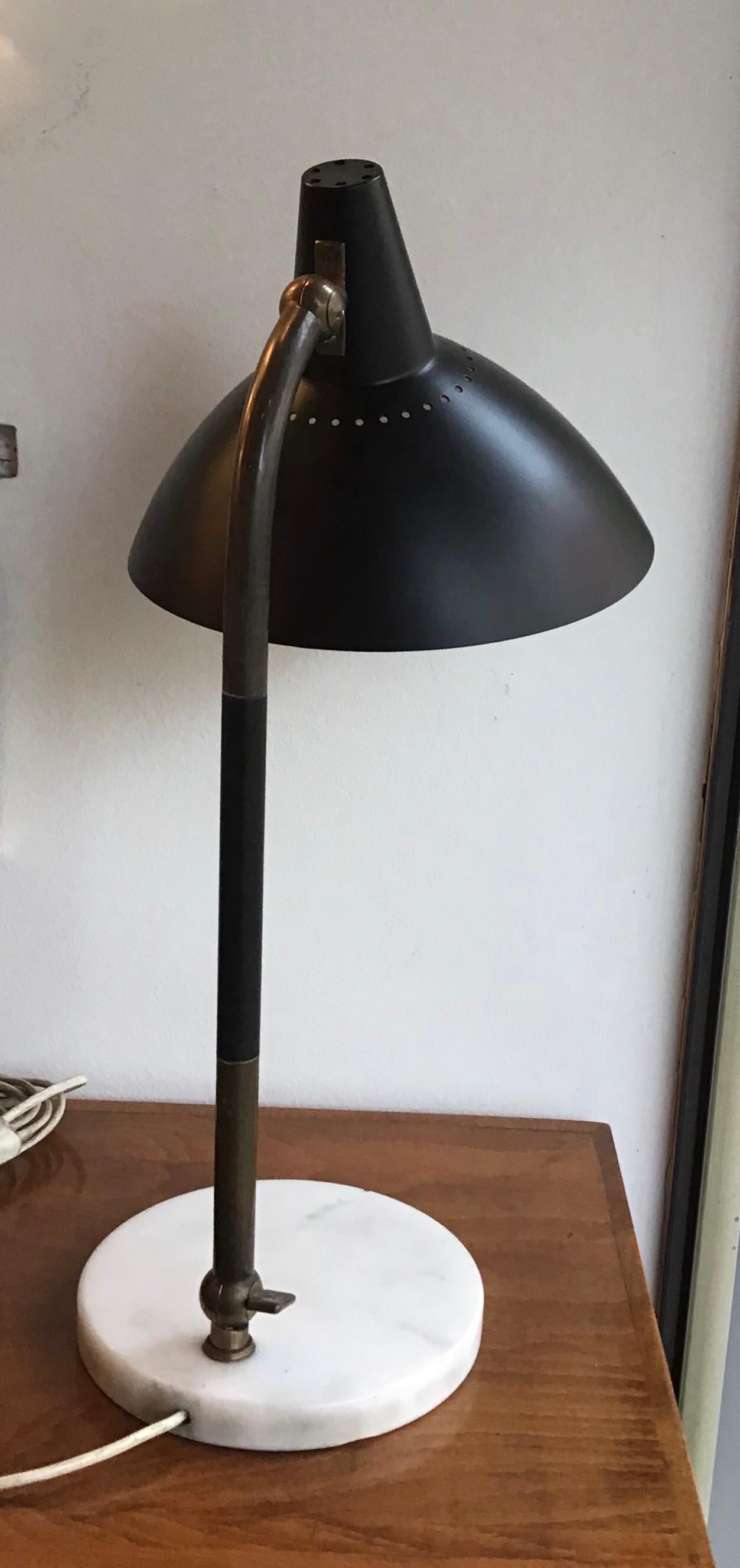 Stilnovo Table Lamp Marble Brass Metal, 1950, Italy In Good Condition In Milano, IT