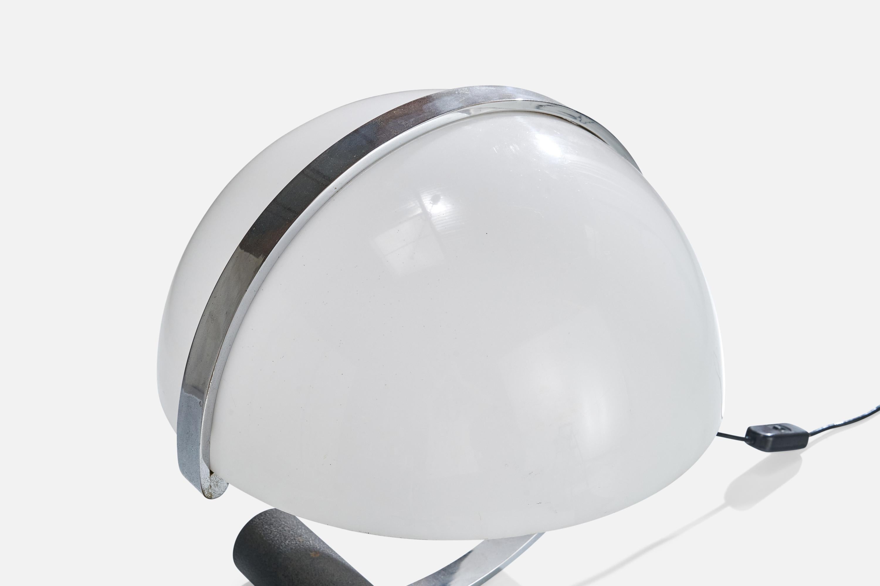 Stilnovo, Table Lamp, Metal, Chrome, Acrylic, Italy, 1970s For Sale 5