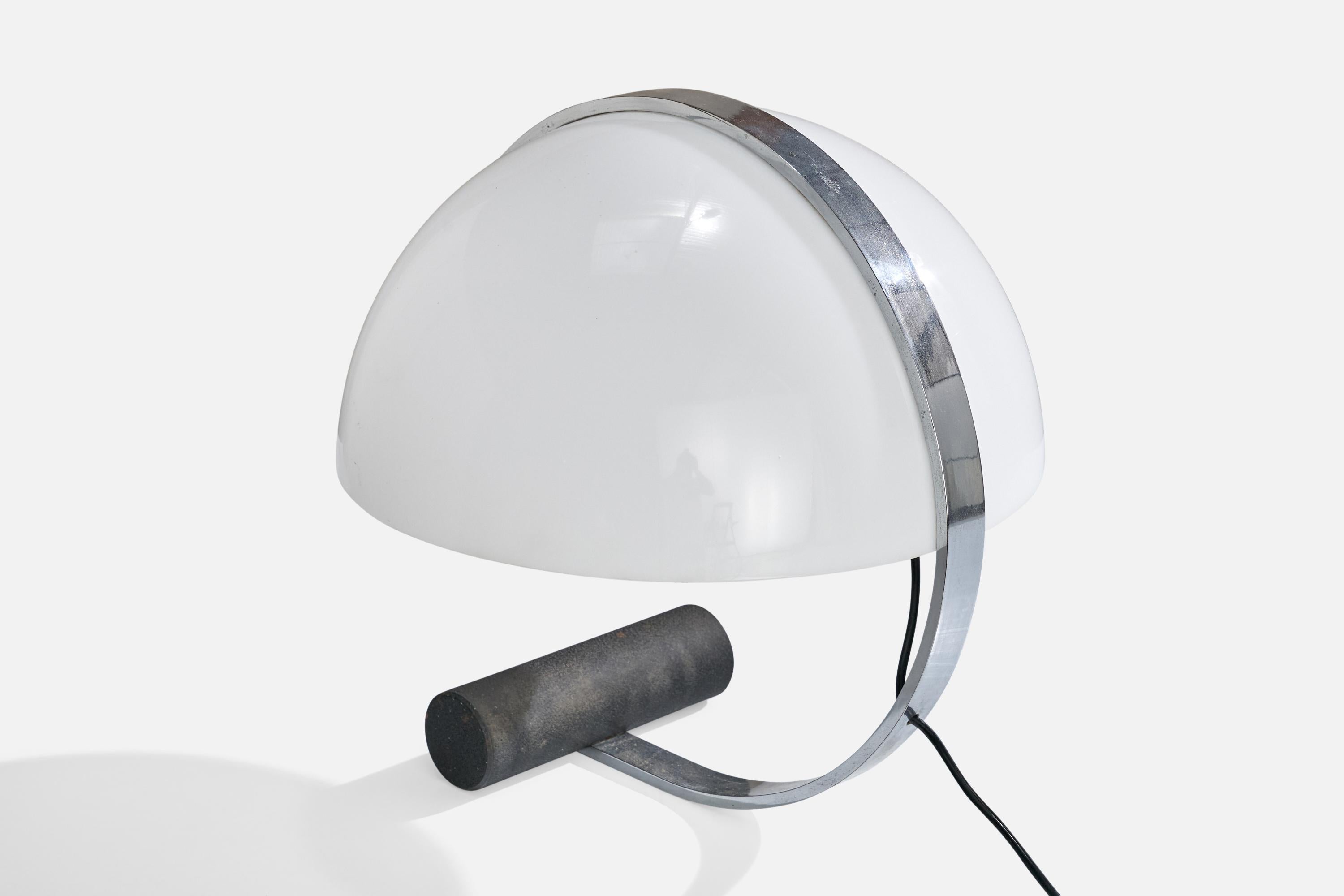 Stilnovo, Table Lamp, Metal, Chrome, Acrylic, Italy, 1970s For Sale 4