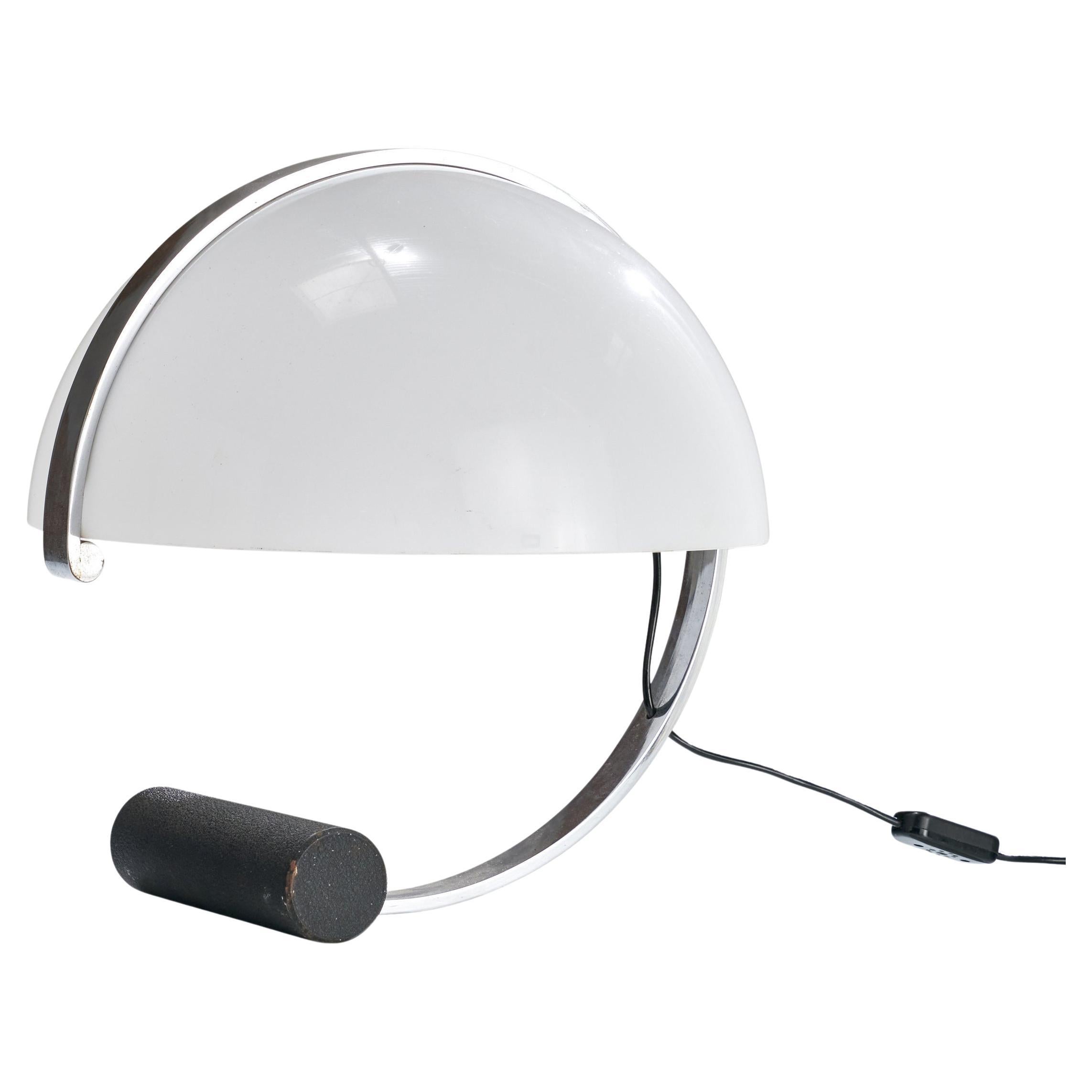 Lampe de bureau Stilnovo, métal, chrome, acrylique, Italie, 1970