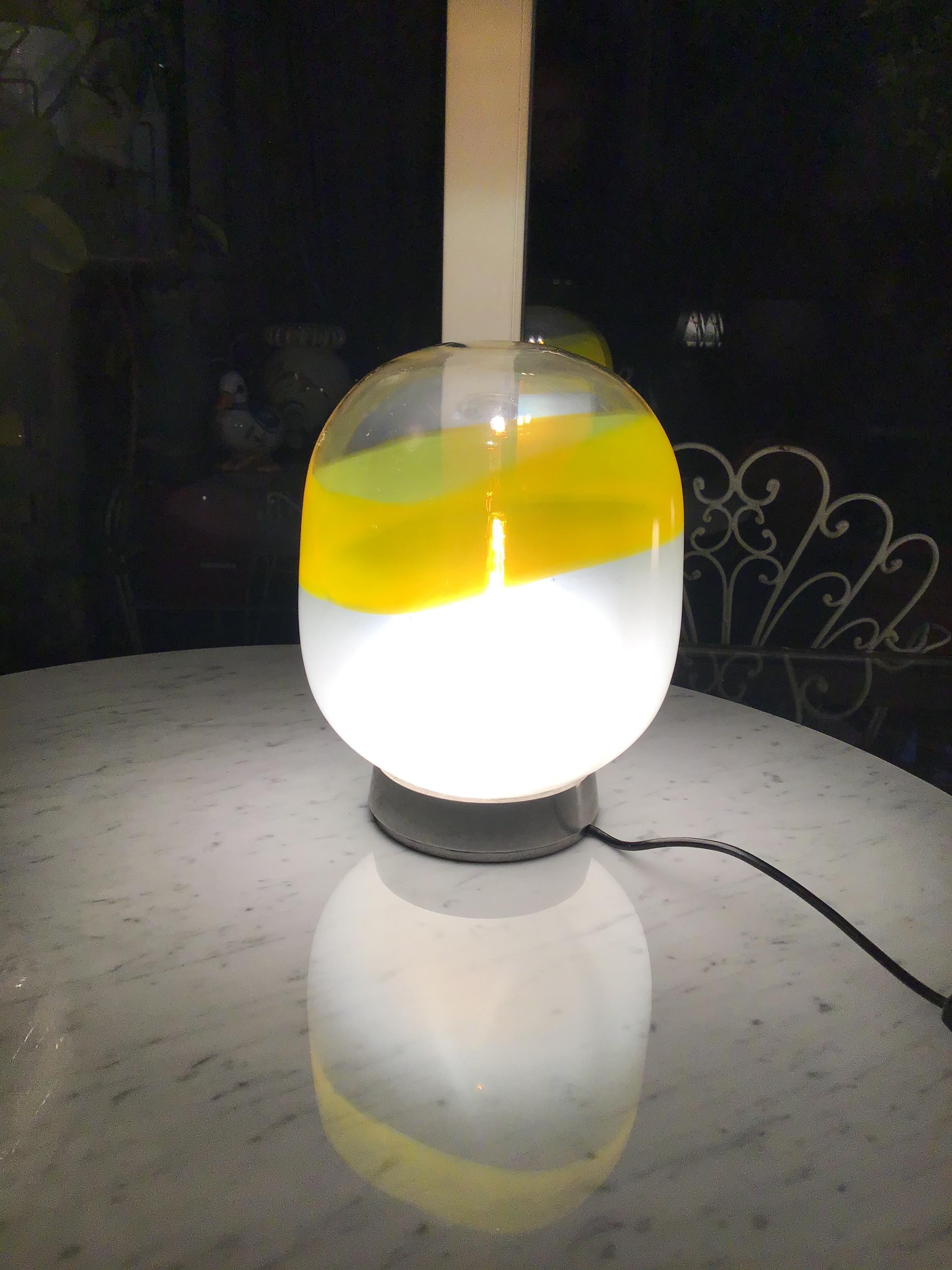 Attributed to Stilnovo Table Lamp  Metal Crome Opal Glass 1955 Italy For Sale 8
