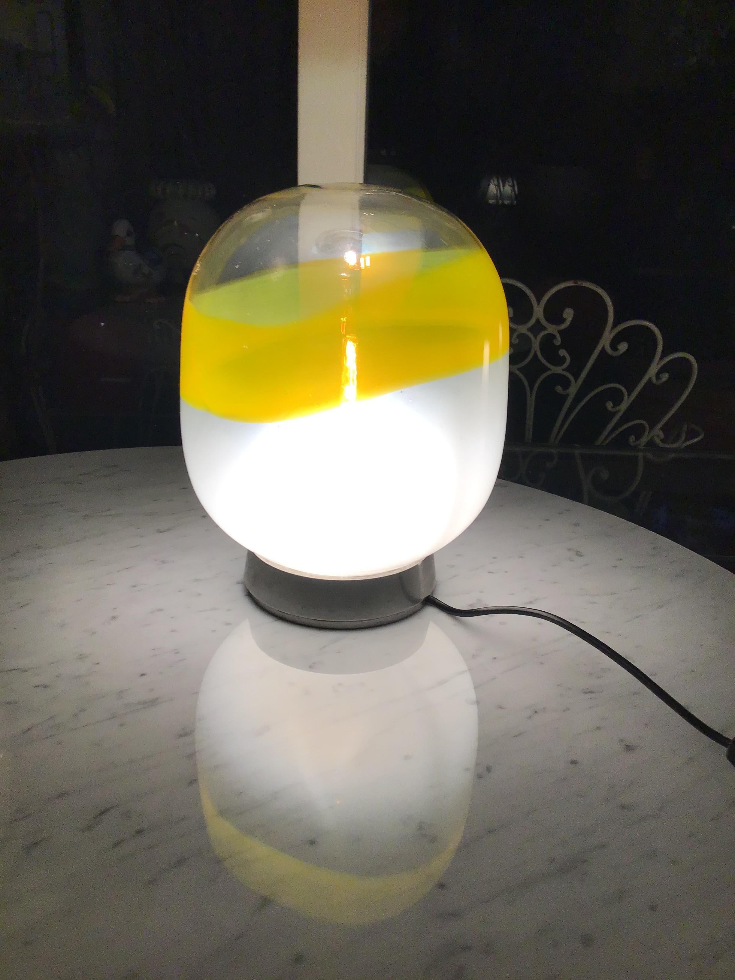 Attributed to Stilnovo Table Lamp  Metal Crome Opal Glass 1955 Italy For Sale 9