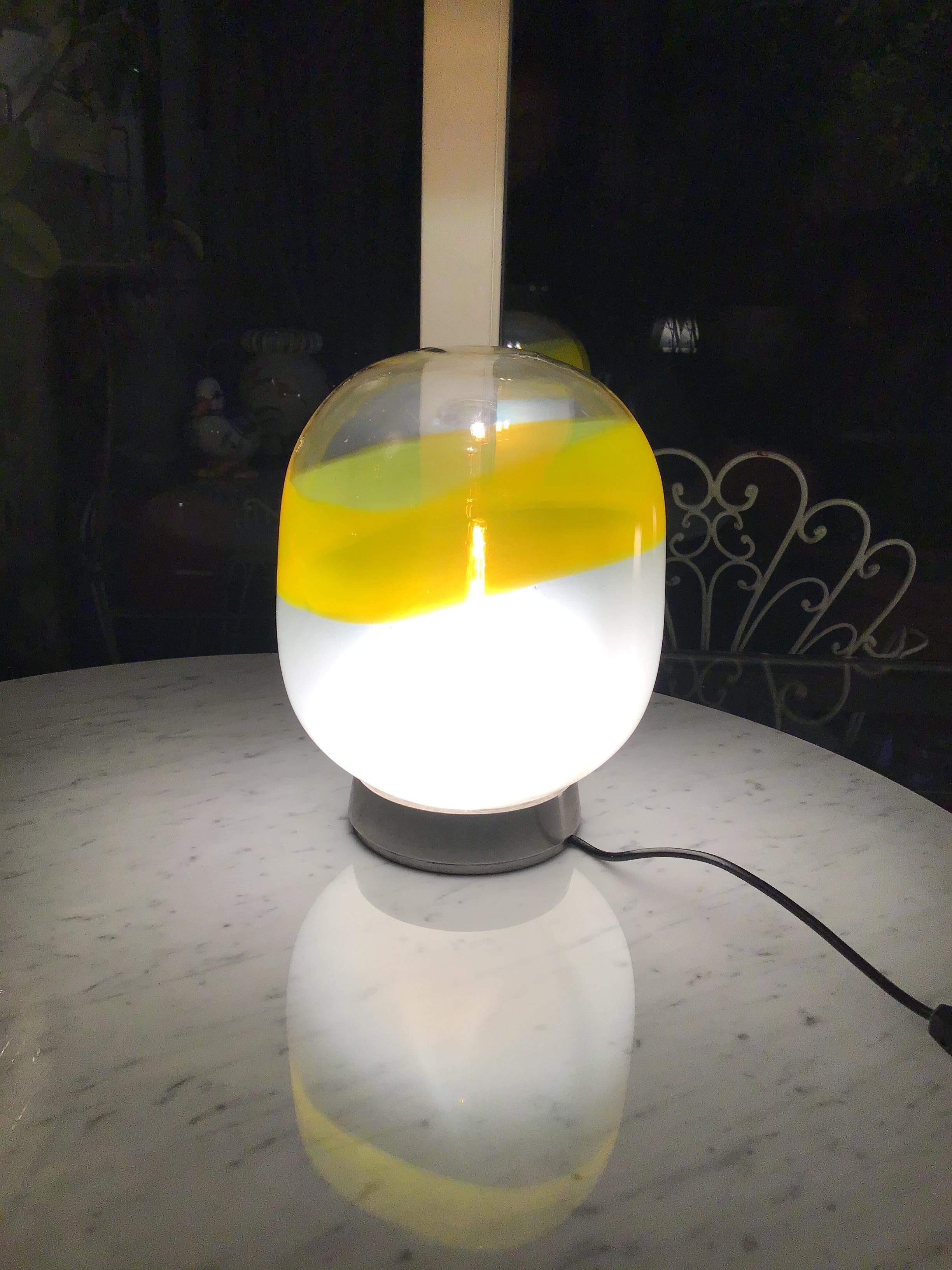 Italian Attributed to Stilnovo Table Lamp  Metal Crome Opal Glass 1955 Italy For Sale