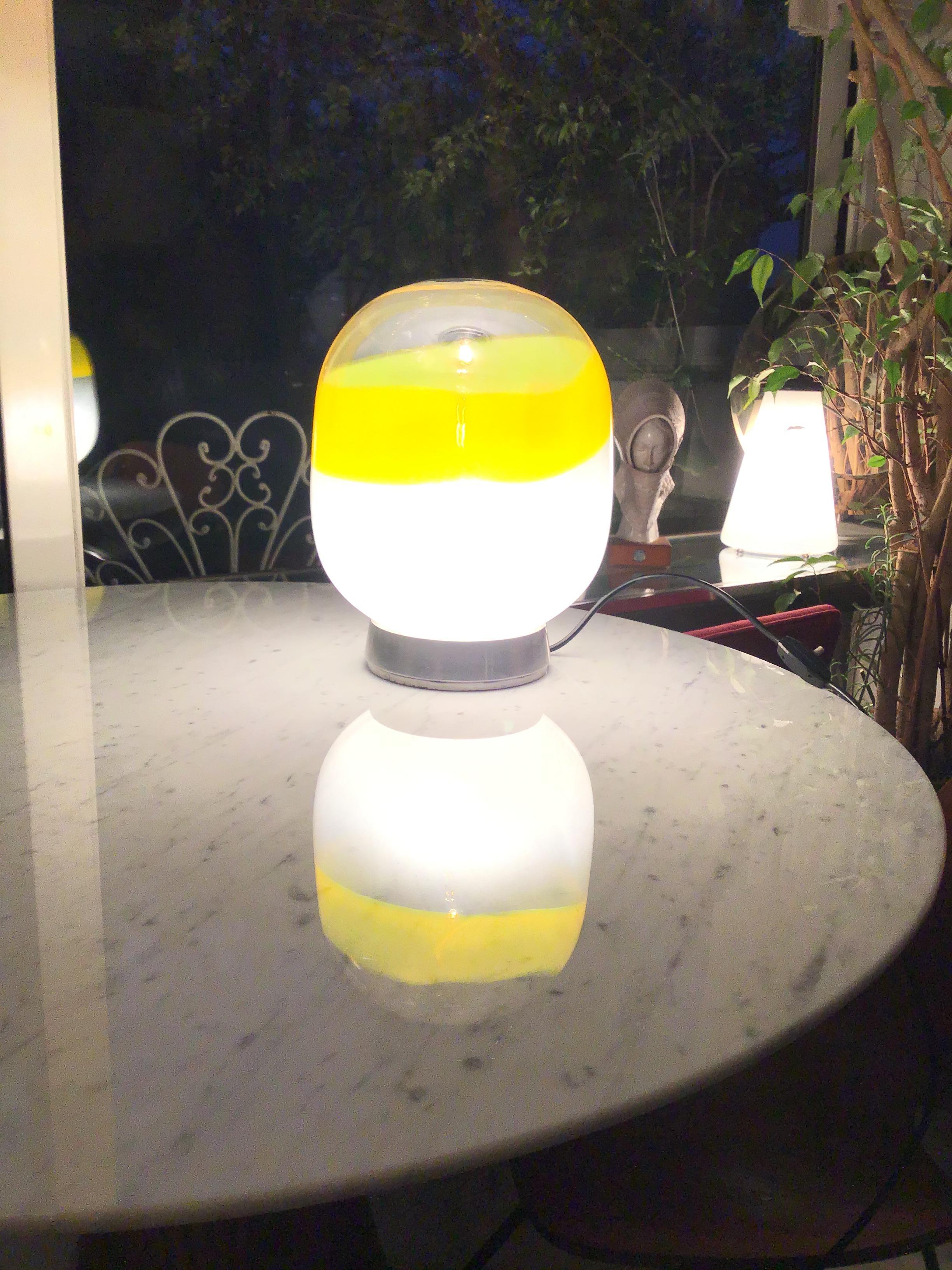 Attributed to Stilnovo Table Lamp  Metal Crome Opal Glass 1955 Italy For Sale 3