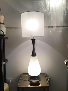 Stilnovo Table Lamp Metal Crome Opaline Glass Parchment Lampshade, 1960