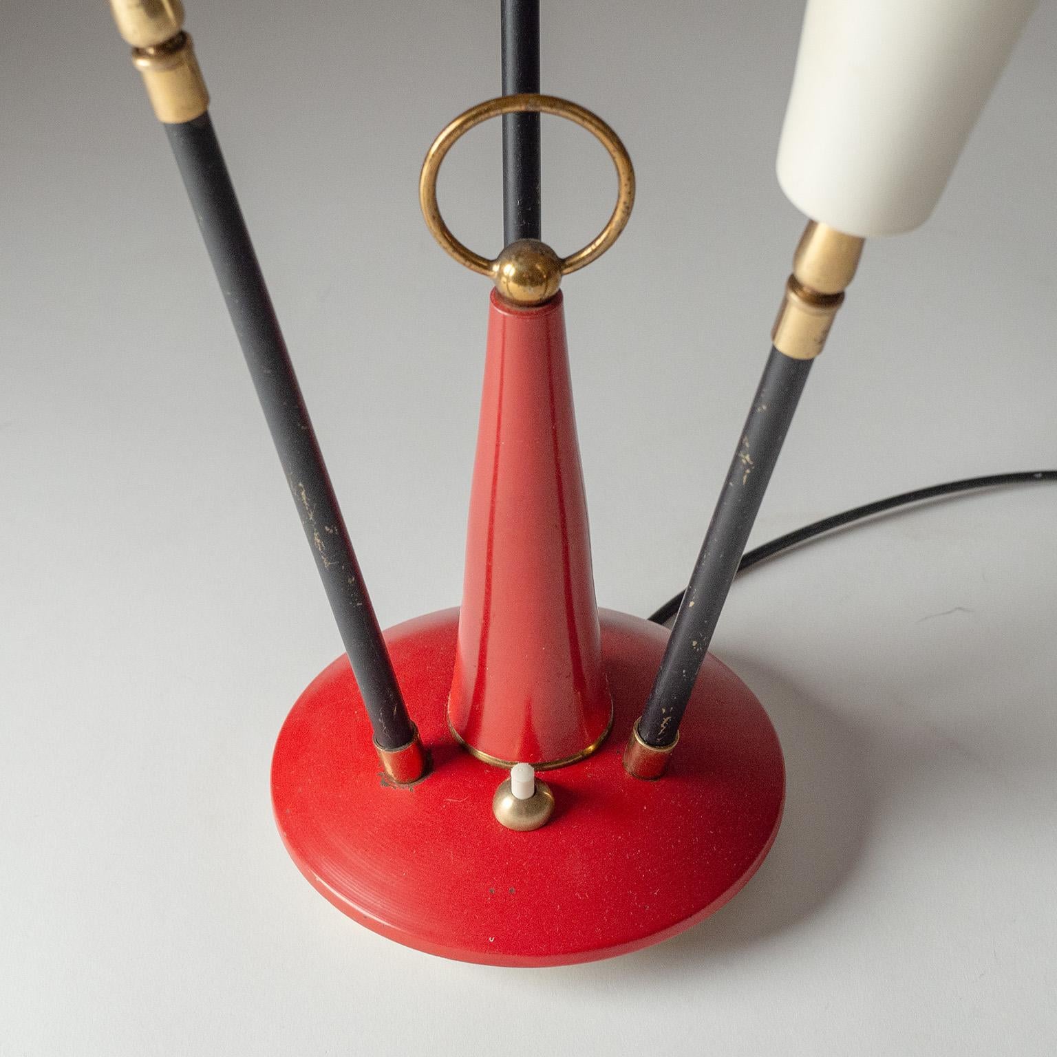 italien Lampe de table à trois bras Stilnovo, vers 1960 en vente