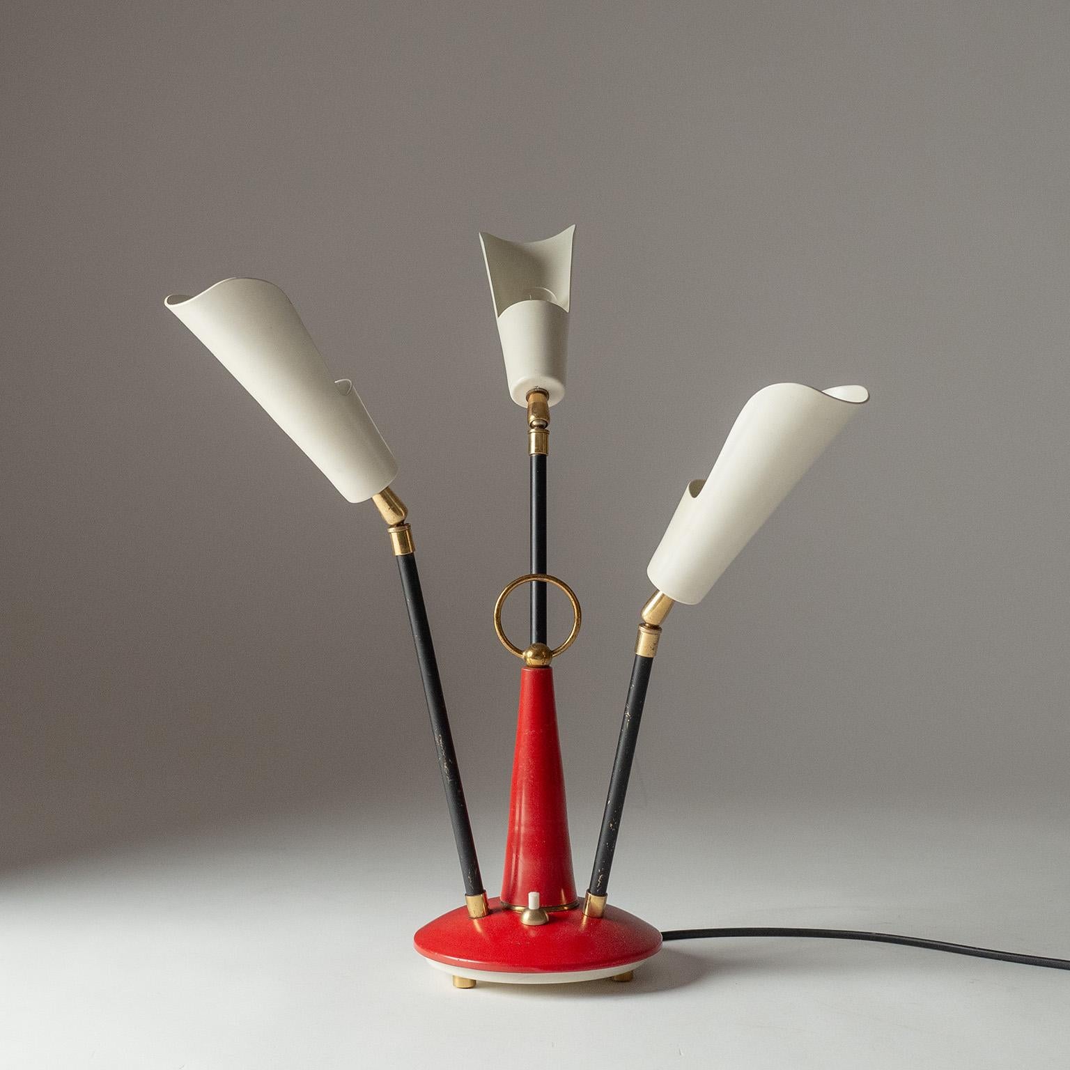 Acier Lampe de table à trois bras Stilnovo, vers 1960 en vente