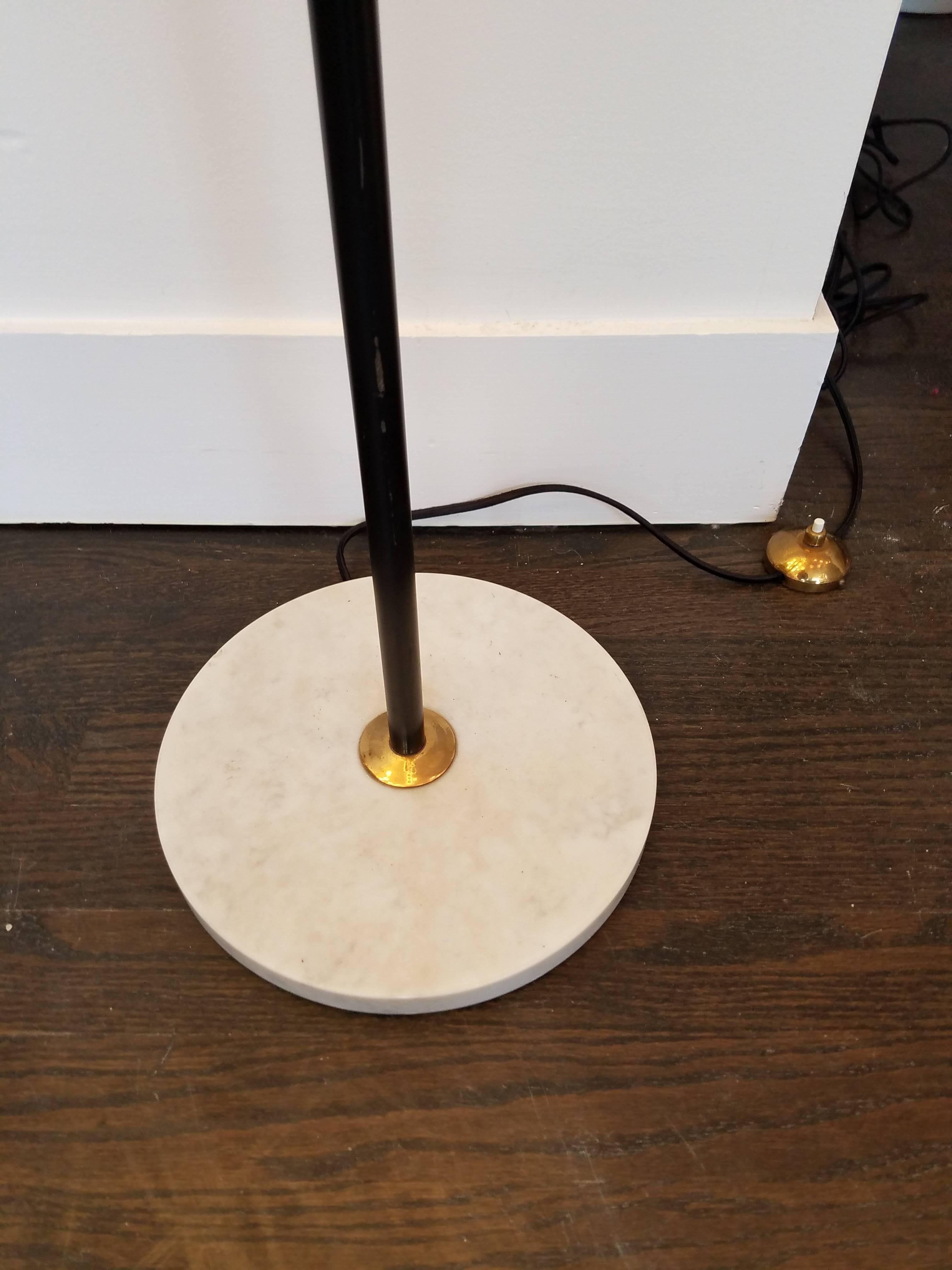 Enameled Stilnovo Three-Light/Globe Floor Lamp