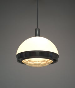 Stilnovo Translucent Optical Honeycomb Glass Pendant Lamp Glass, circa 1965