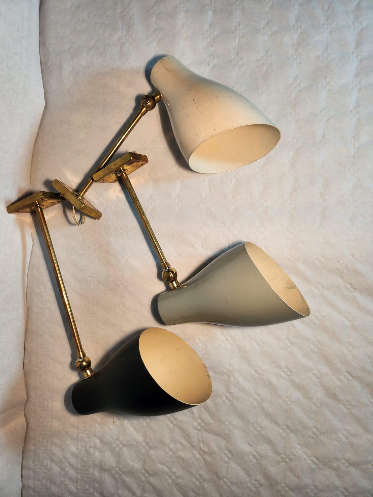 Stilnovo trio of Mid Century wall sconces In Good Condition For Sale In Cerignola, IT