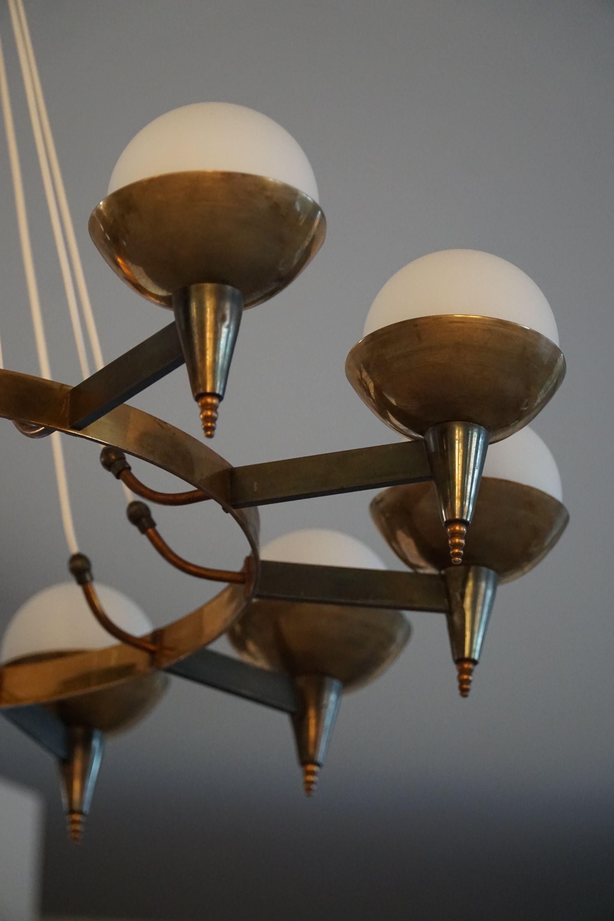 Stilnovo Vintage Chandelier, Mid-Century Modern, 12 Lights, Made in Italy, 1950s For Sale 13