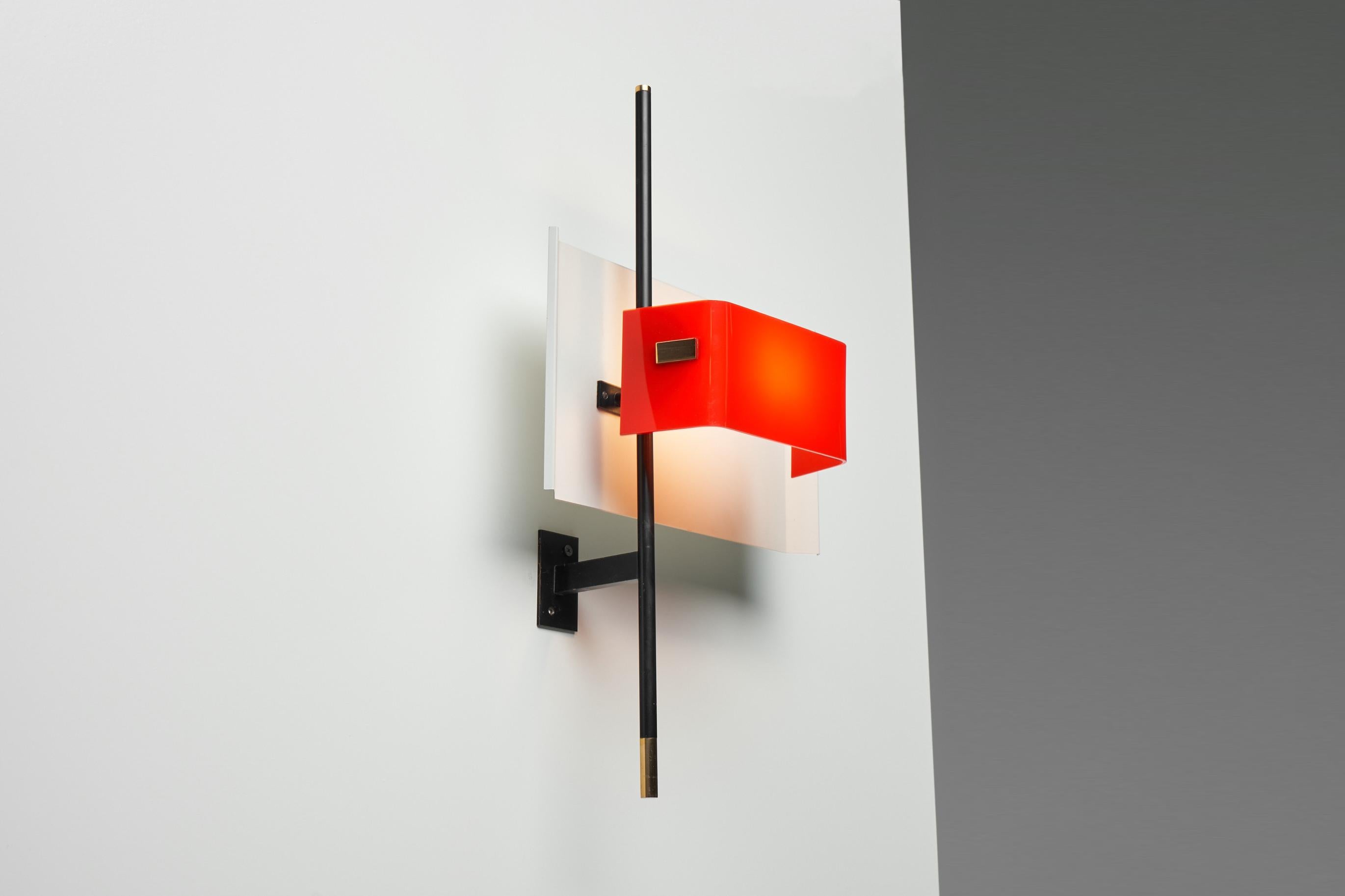 Mid-20th Century Stilnovo Wall Lamp Model 2020, Italy, 1955 For Sale