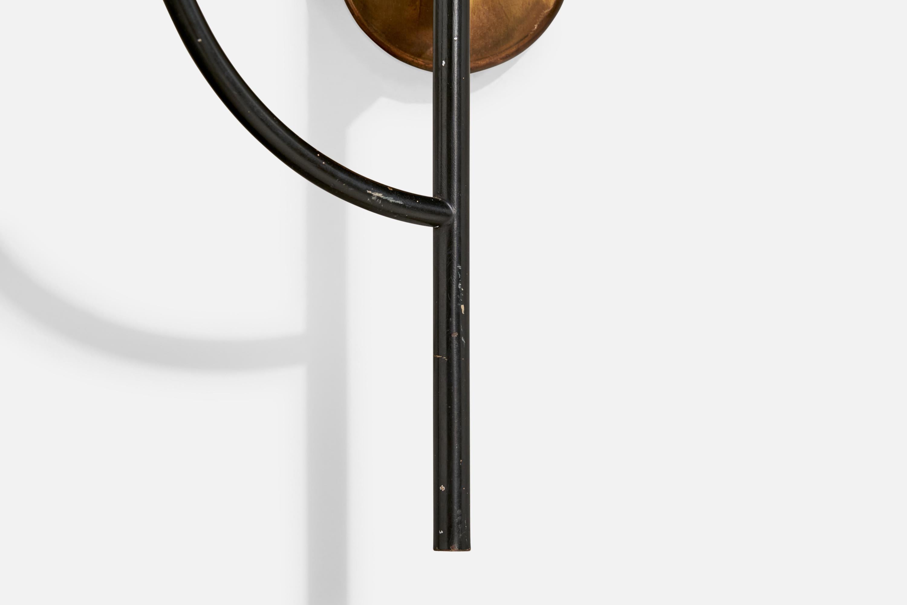 Stilnovo, Wall Light, Glass, Brass, Metal, Italy 1950s 5