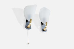 Stilnovo, Wall Lights, Acrylic, Brass, Metal, Italy, 1960s