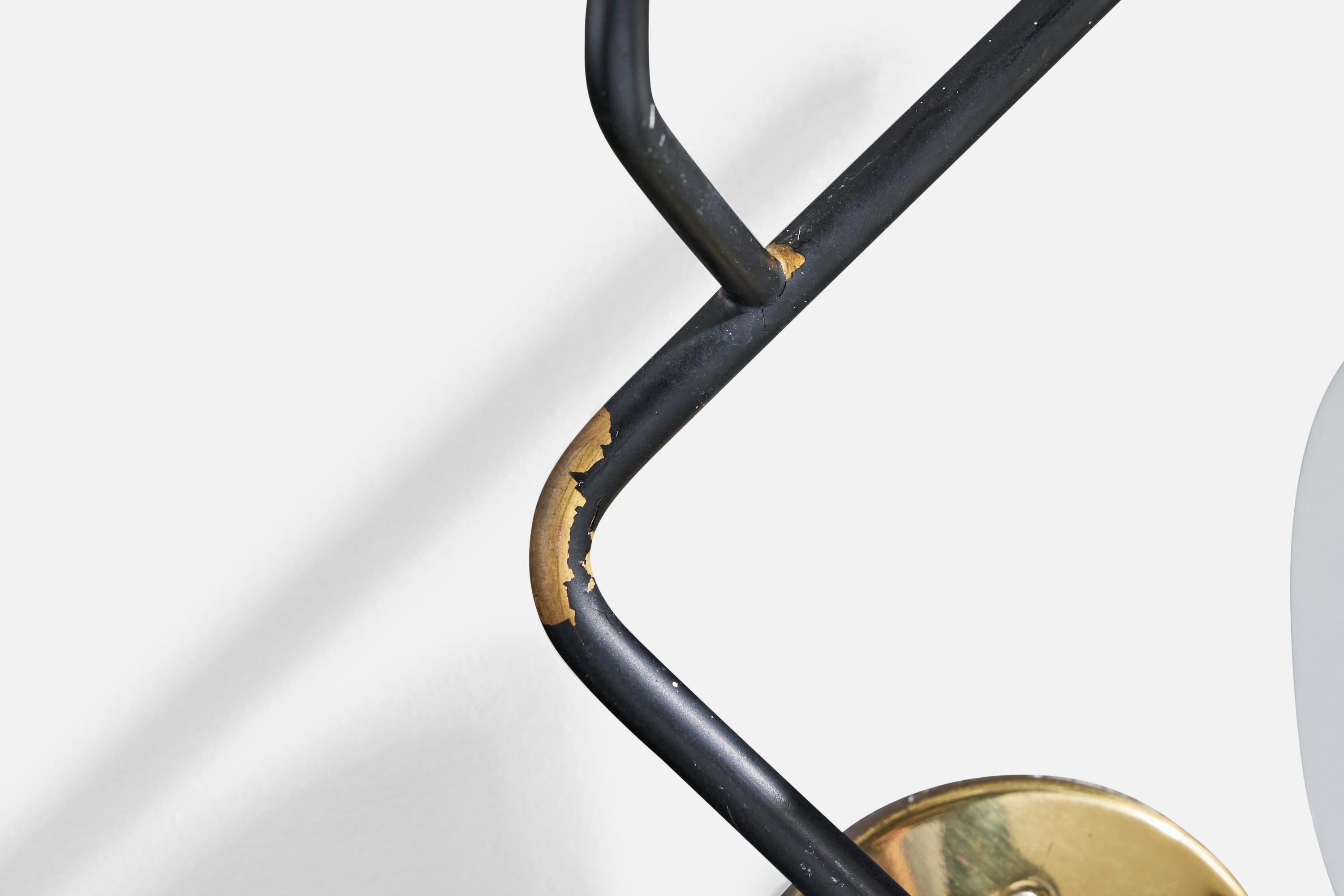 Stilnovo, Wandleuchten, Messing, Metall, Glas, Italien, 1950 im Angebot 5