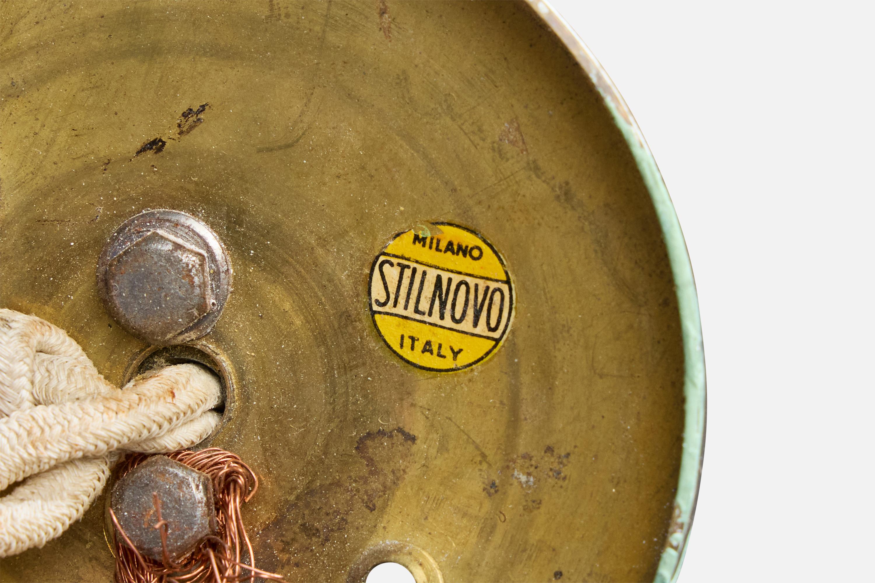 Stilnovo, Wandleuchten, Messing, Metall, Glas, Italien, 1950 im Angebot 7