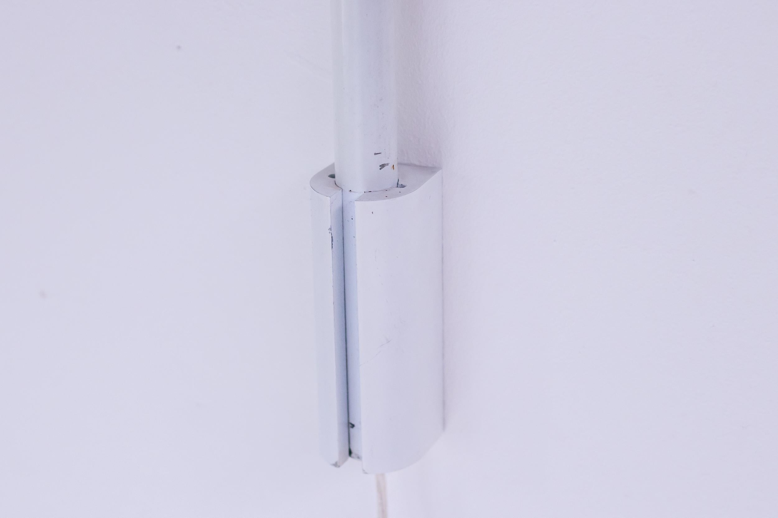 Enameled Stilnovo Wall Lights Italian mid century modern polished chrome shade For Sale