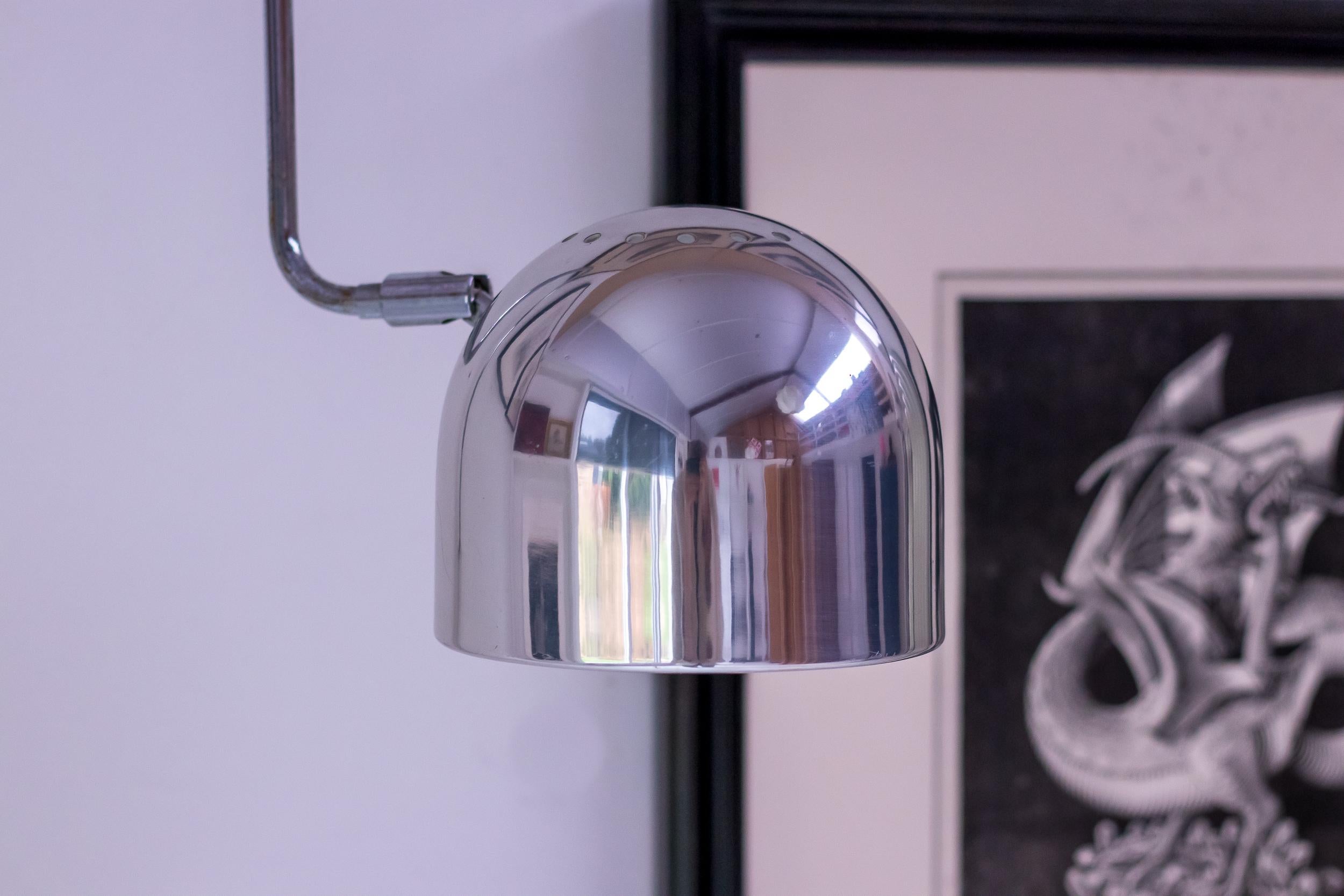Stilnovo Wall Lights Italian mid century modern polished chrome shade In Good Condition For Sale In Dronten, NL