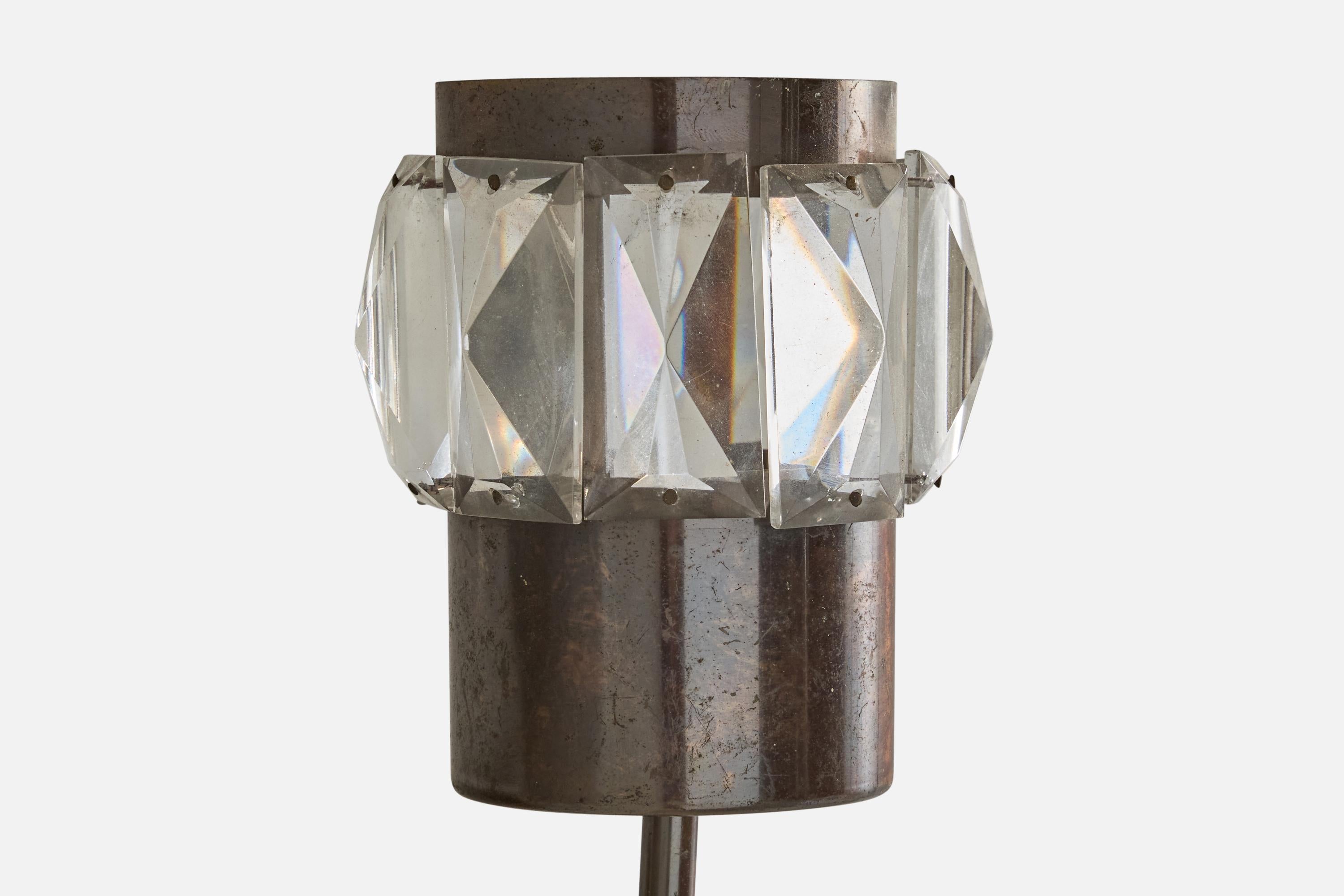 Mid-20th Century Stilnovo, Wall Lights, Glass, Brass, Italy 1950s