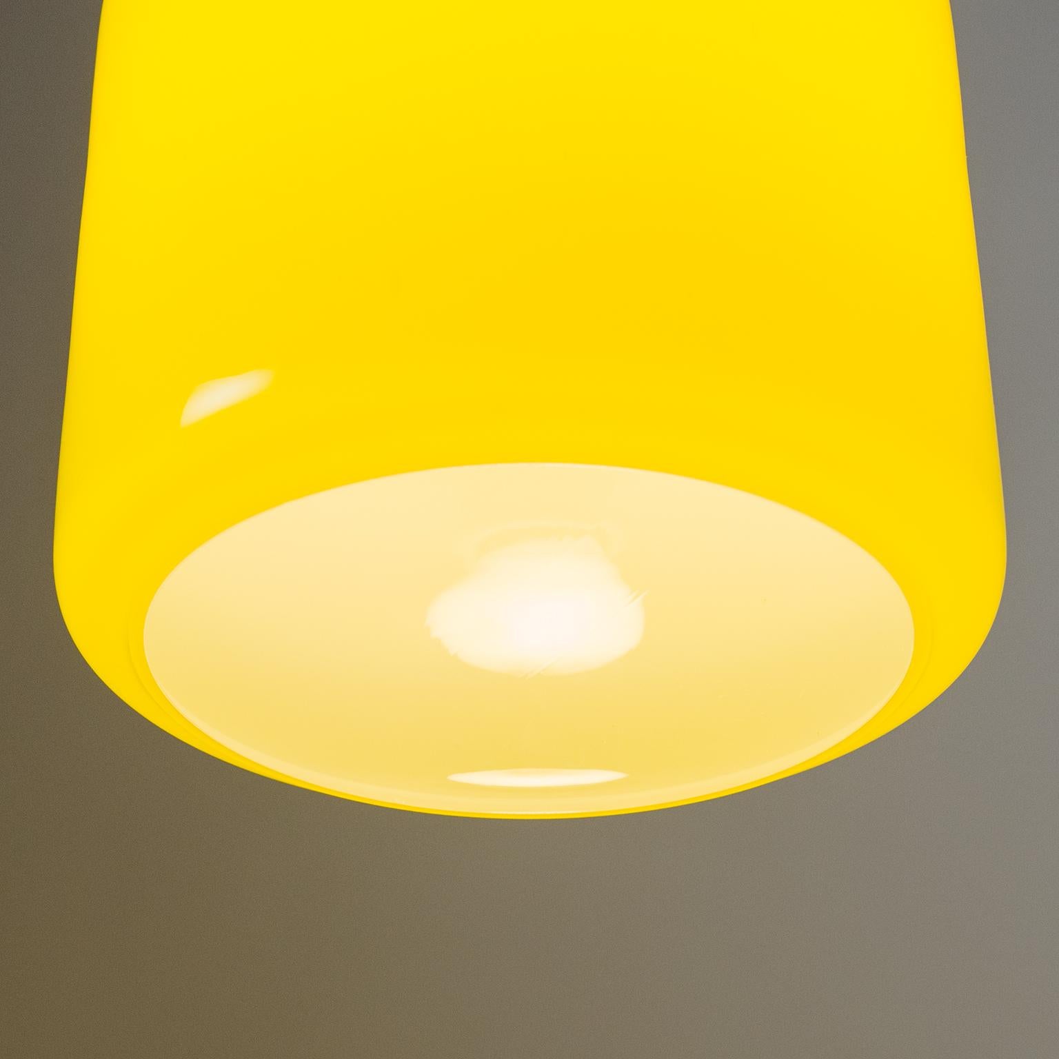 Italian Stilnovo Yellow Glass Pendant, 1950s For Sale