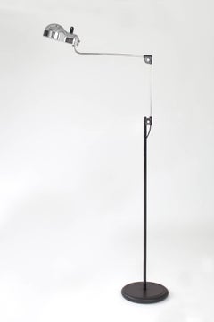 Stilnovo: Articulated Minimalist Chrome Floor Lamp by Joe Colombo, Italy 1960's