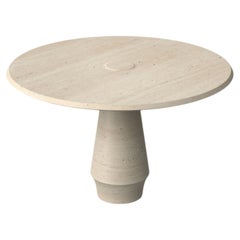 Stilo, moderner Designer-Esstisch aus Marmor-Travertin, hergestellt in Italien